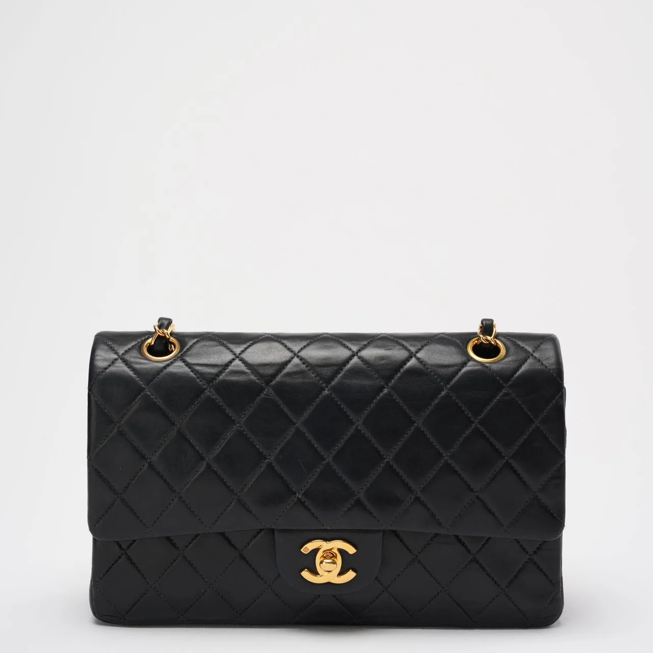 Chanel Vintage Timeless Flap Bag Black Medium 24K Gold Hardware