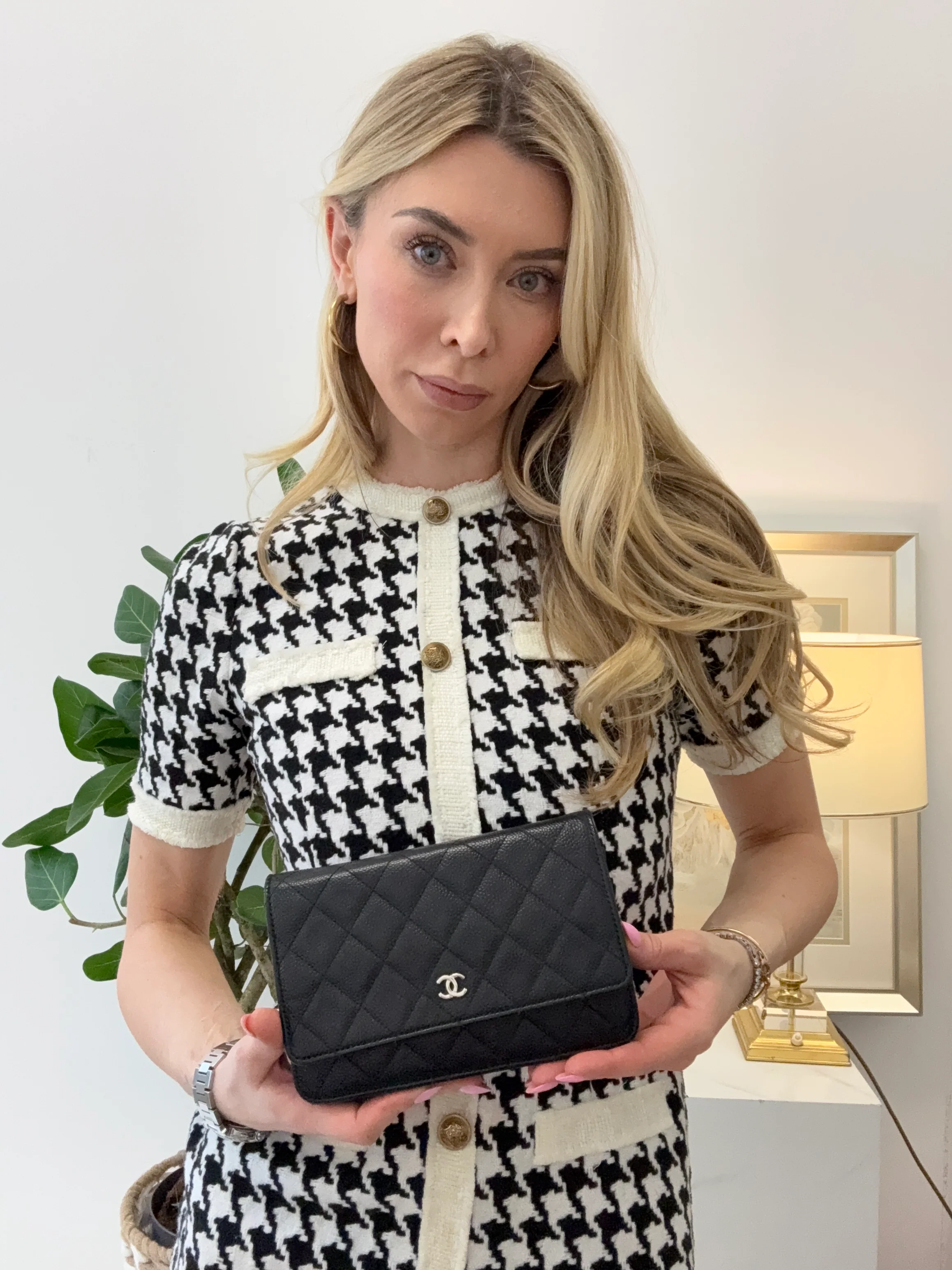 Chanel Black Caviar Leather Wallet on Chain(WOC) 2020