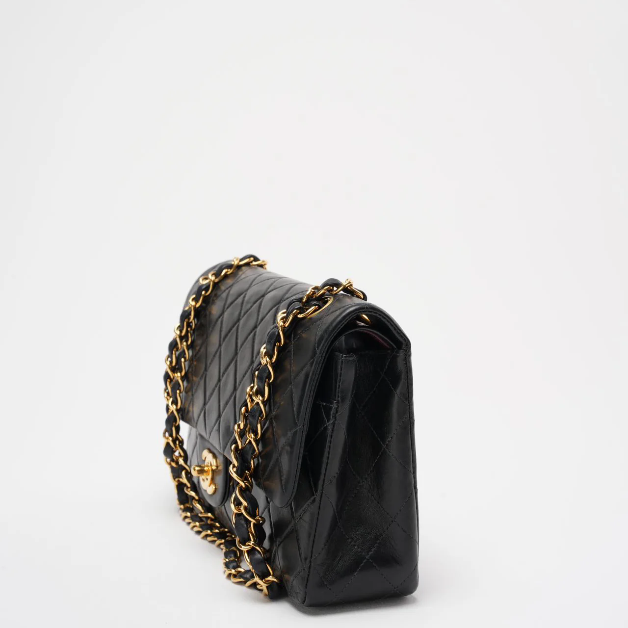 Chanel Vintage Timeless Flap Bag Black Medium 24K Gold Hardware