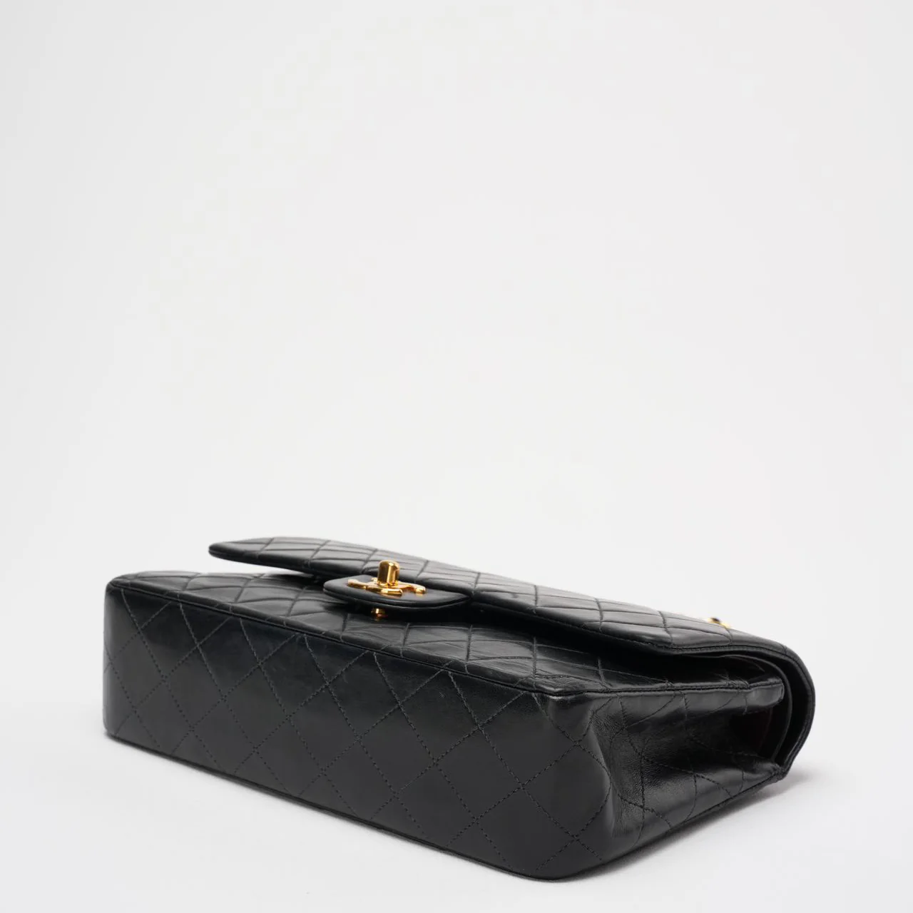 Chanel Vintage Timeless Flap Bag Black Medium 24K Gold Hardware