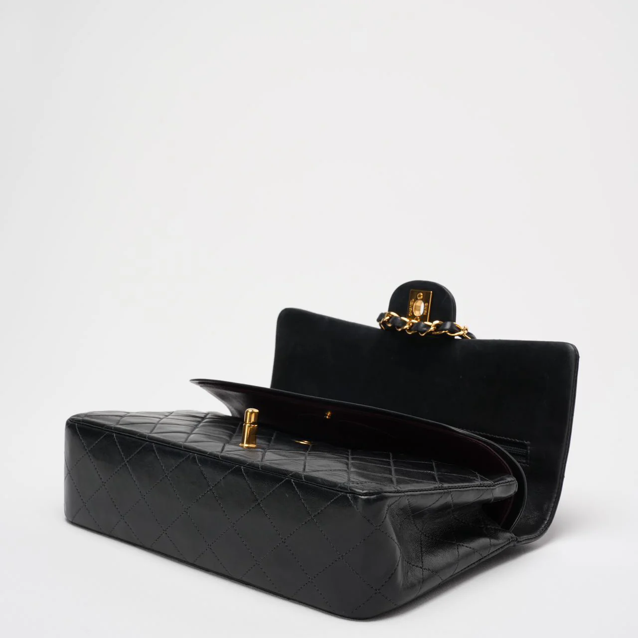 Chanel Vintage Timeless Flap Bag Black Medium 24K Gold Hardware