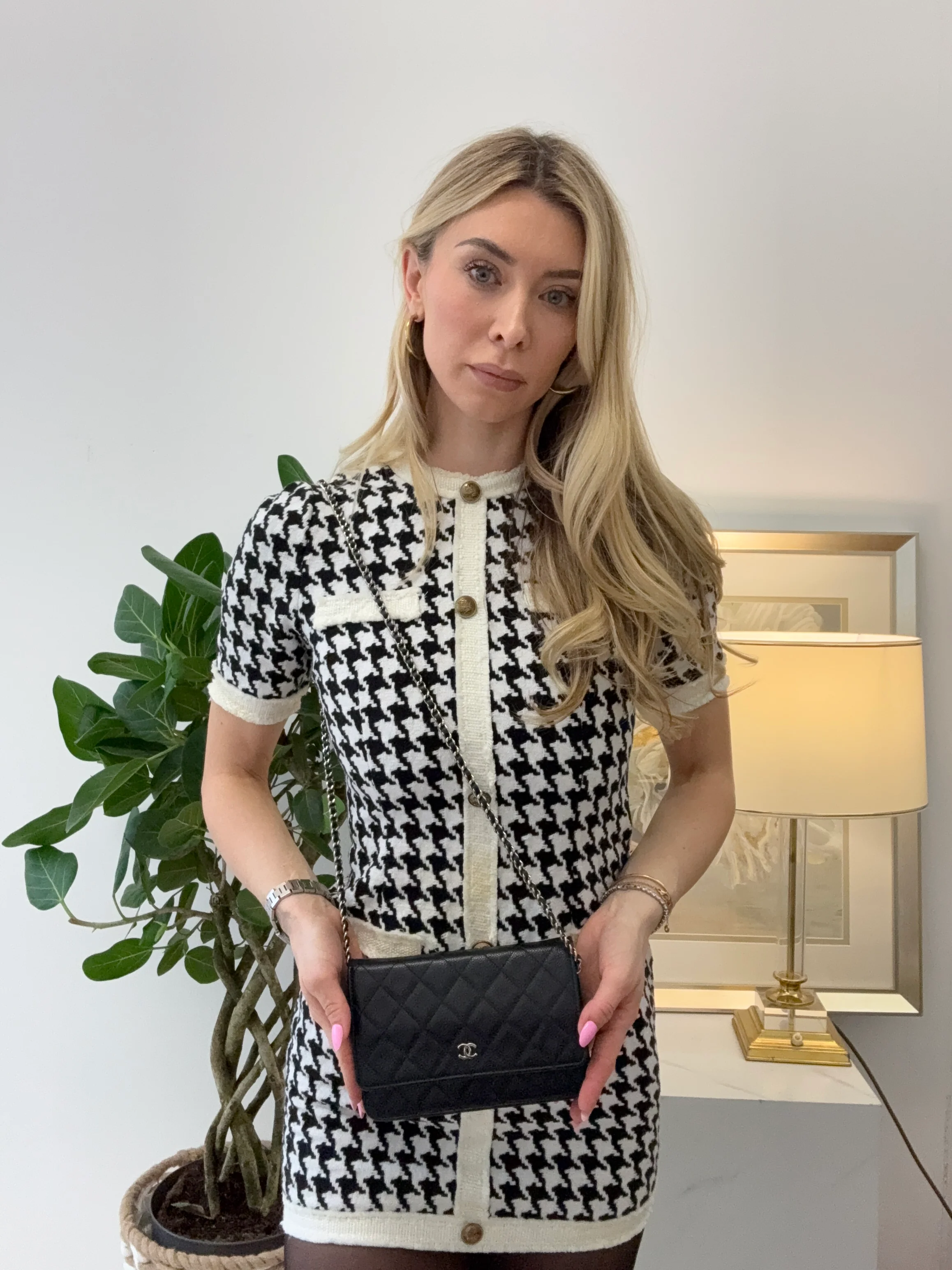 Chanel Black Caviar Leather Wallet on Chain(WOC) 2014