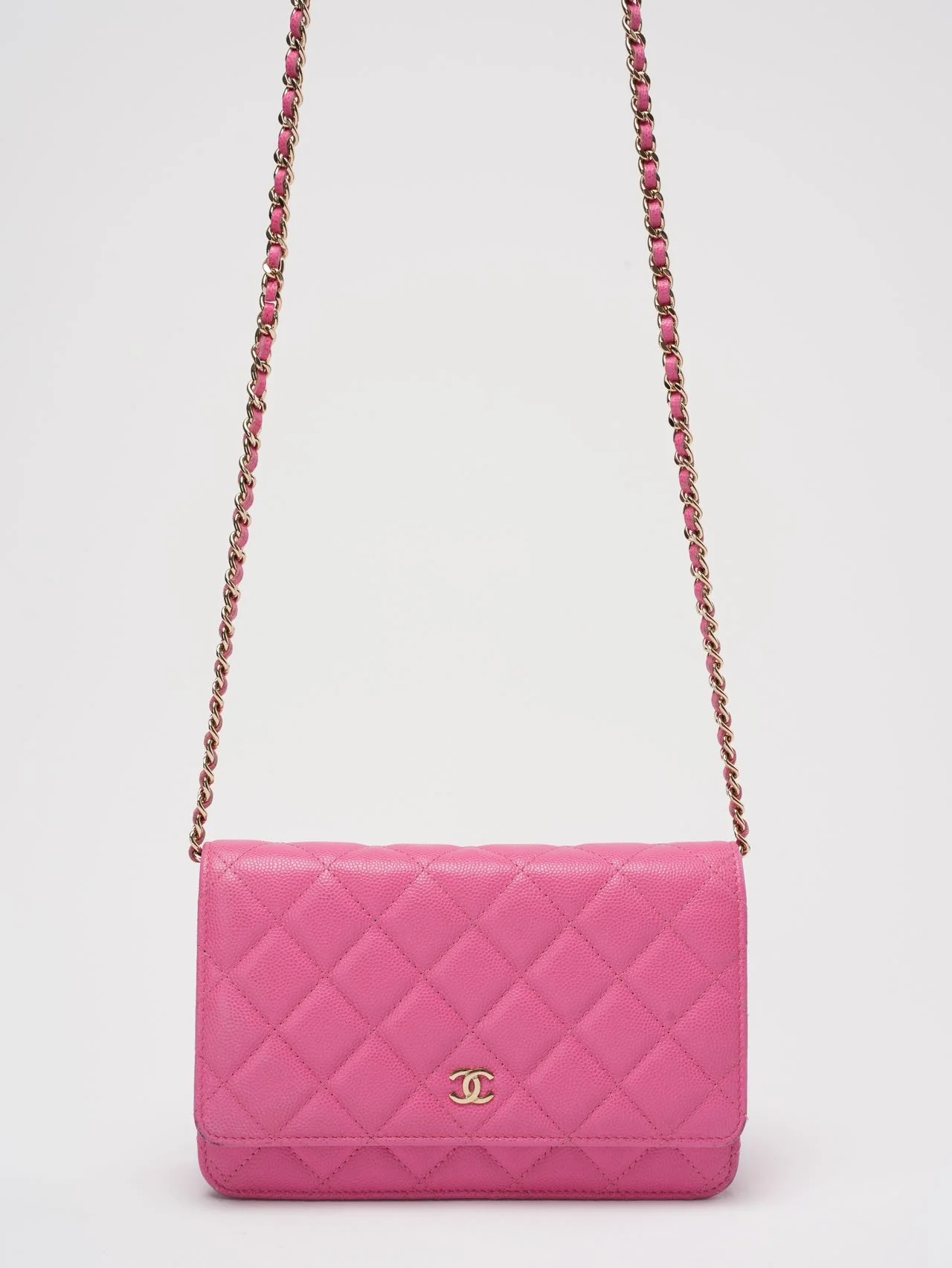 Chanel Timeless Wallet on Chain Hot Pink Caviar Leather