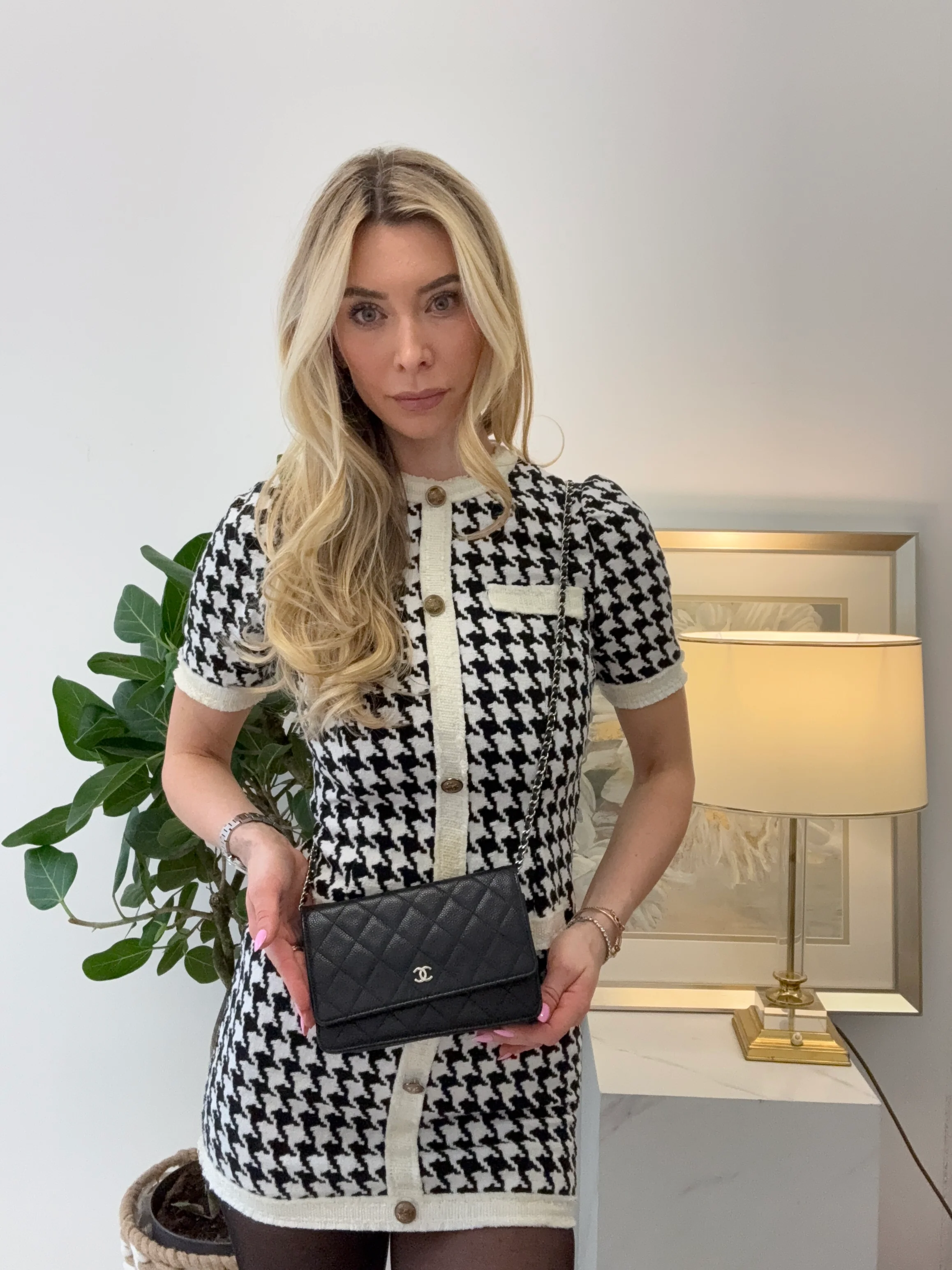 Chanel Black Caviar Leather Wallet on Chain(WOC) 2014