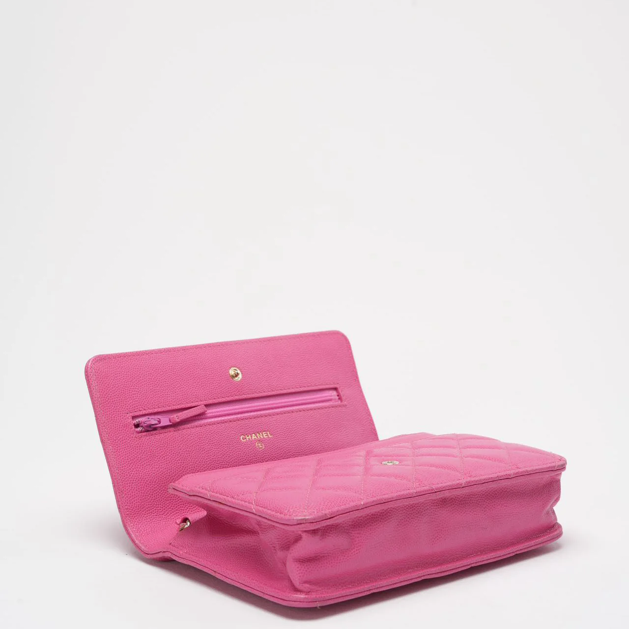 Chanel Timeless Wallet on Chain Hot Pink Caviar Leather