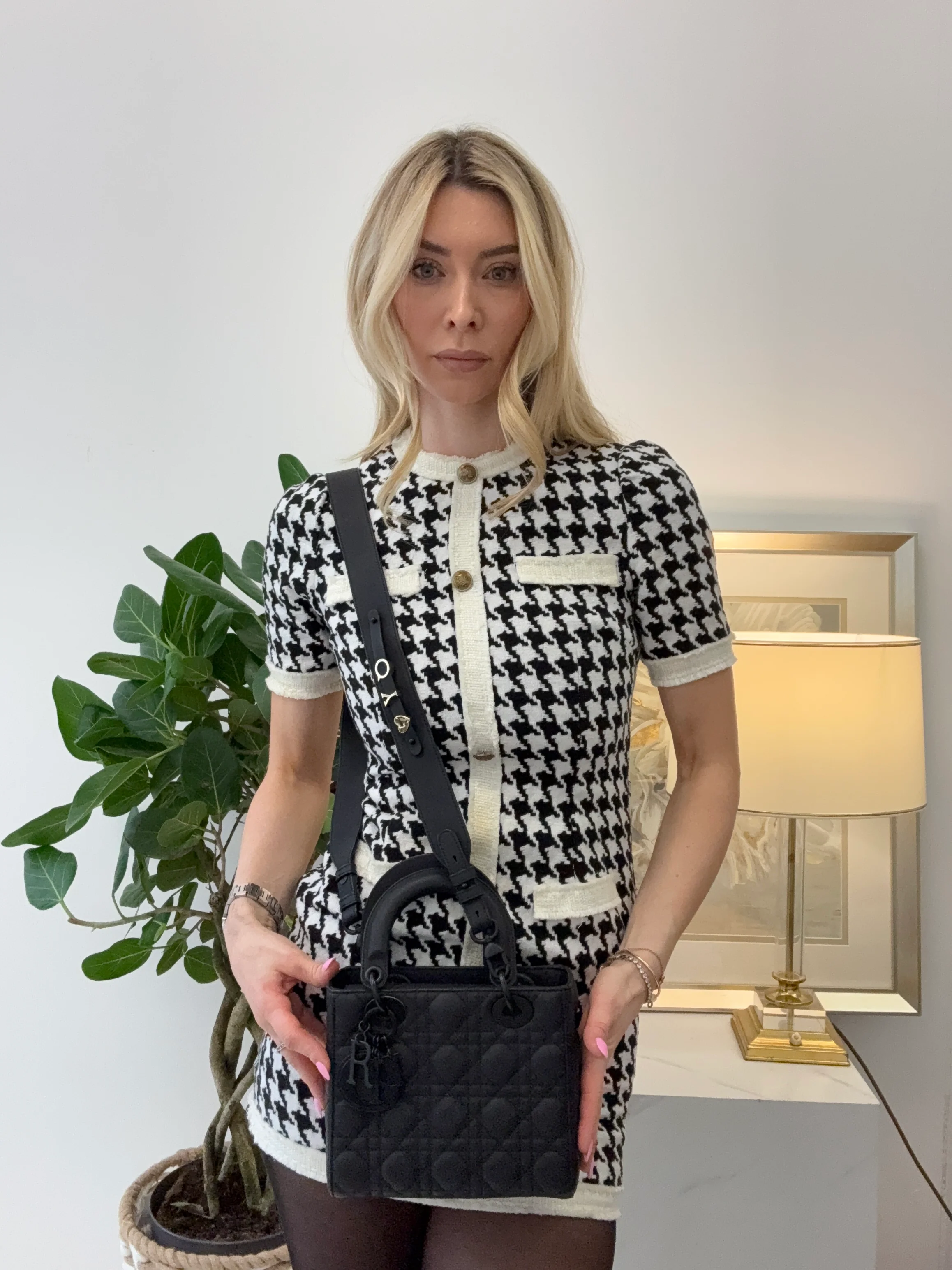 Christian Dior Lady Dior Small Matte Black Tonal Bag 2021