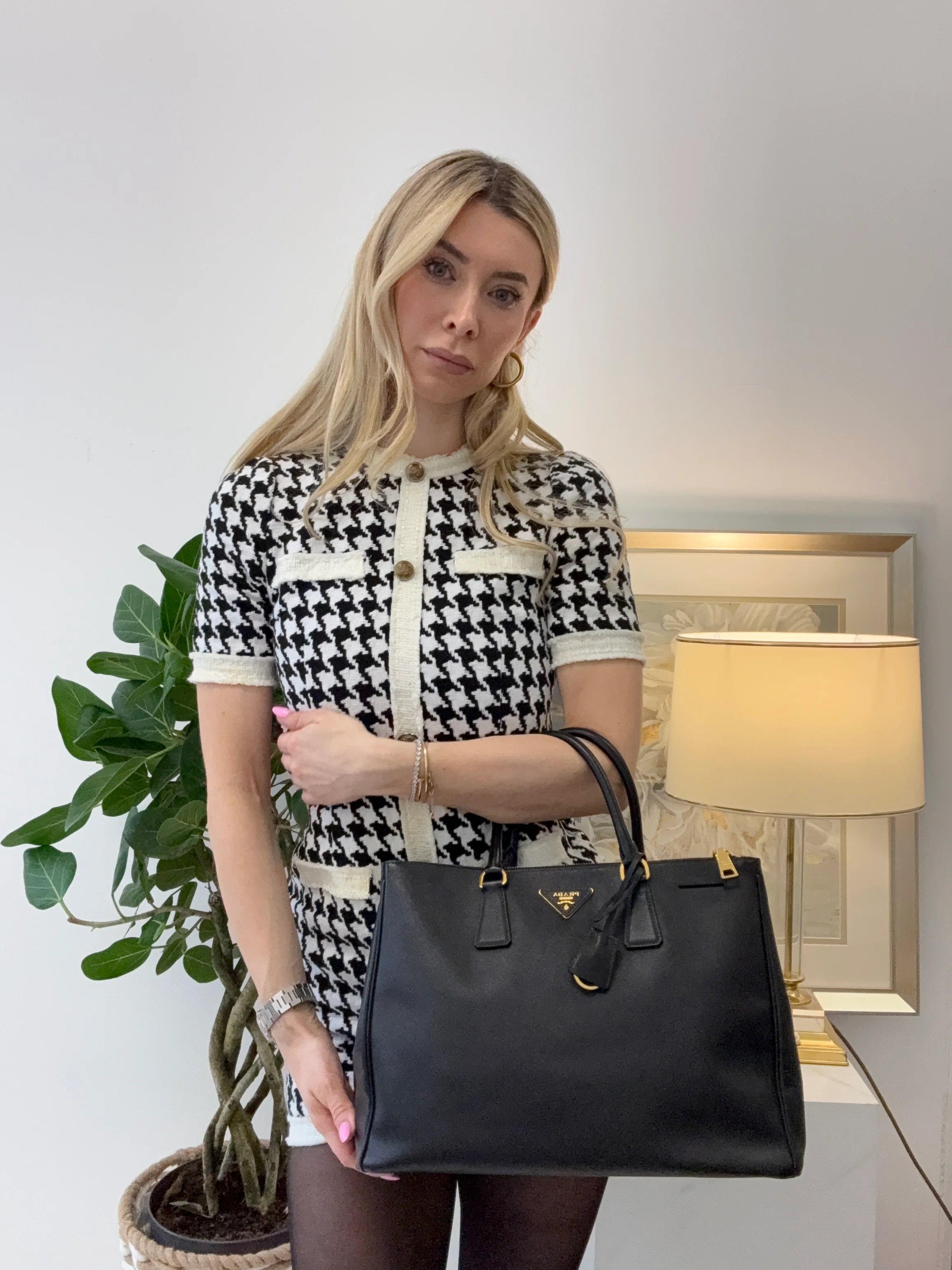 Prada Black Galleria Tote Bag Saffiano Leather