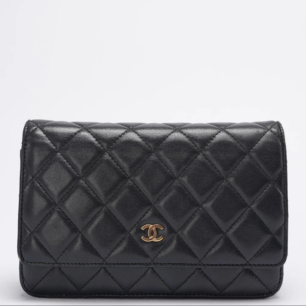 Chanel Tasche Schwarz Umhängetasche Wallet On chain aus 2016