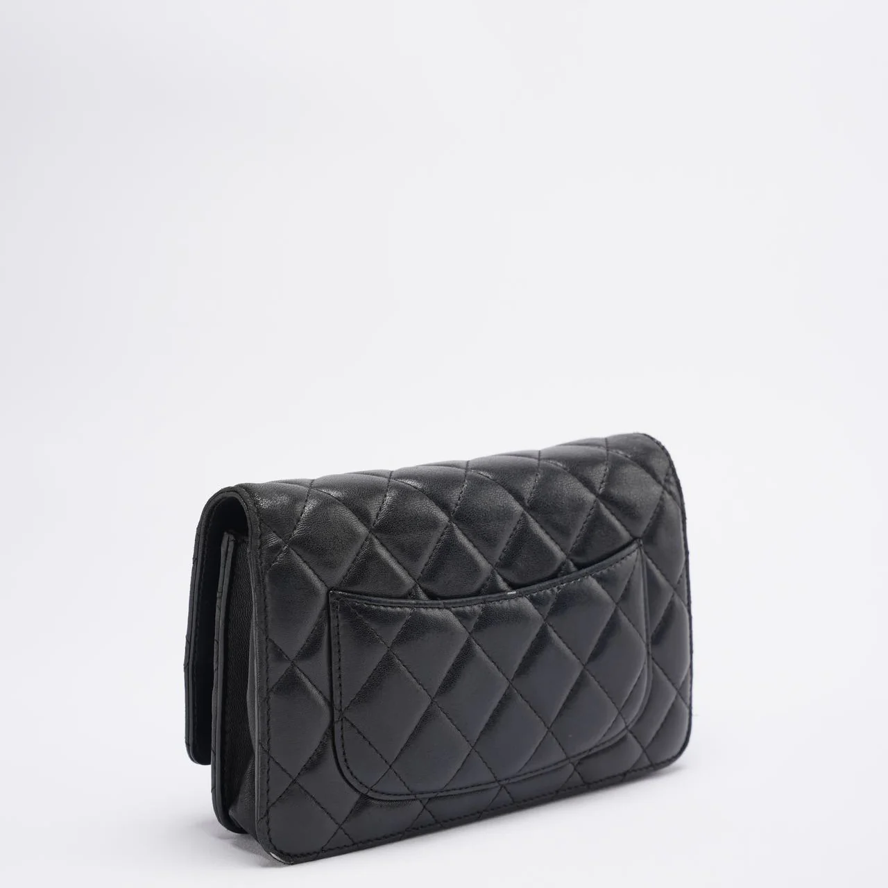 Chanel Wallet On Chain (Woc) Bag Black In Lambskin Leather With Gold Hardware