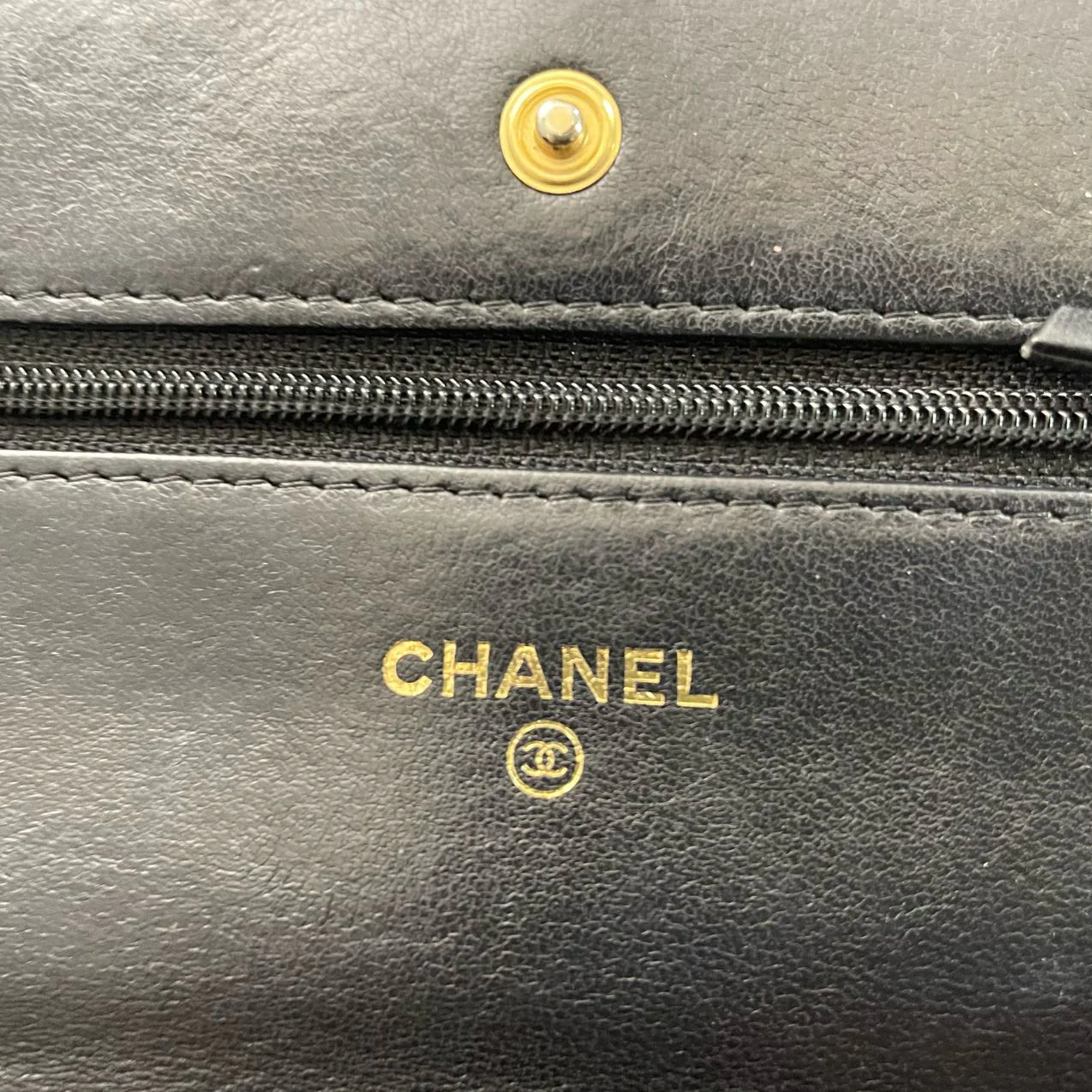 Chanel Wallet On Chain (Woc) Bag Black In Lambskin Leather With Gold Hardware
