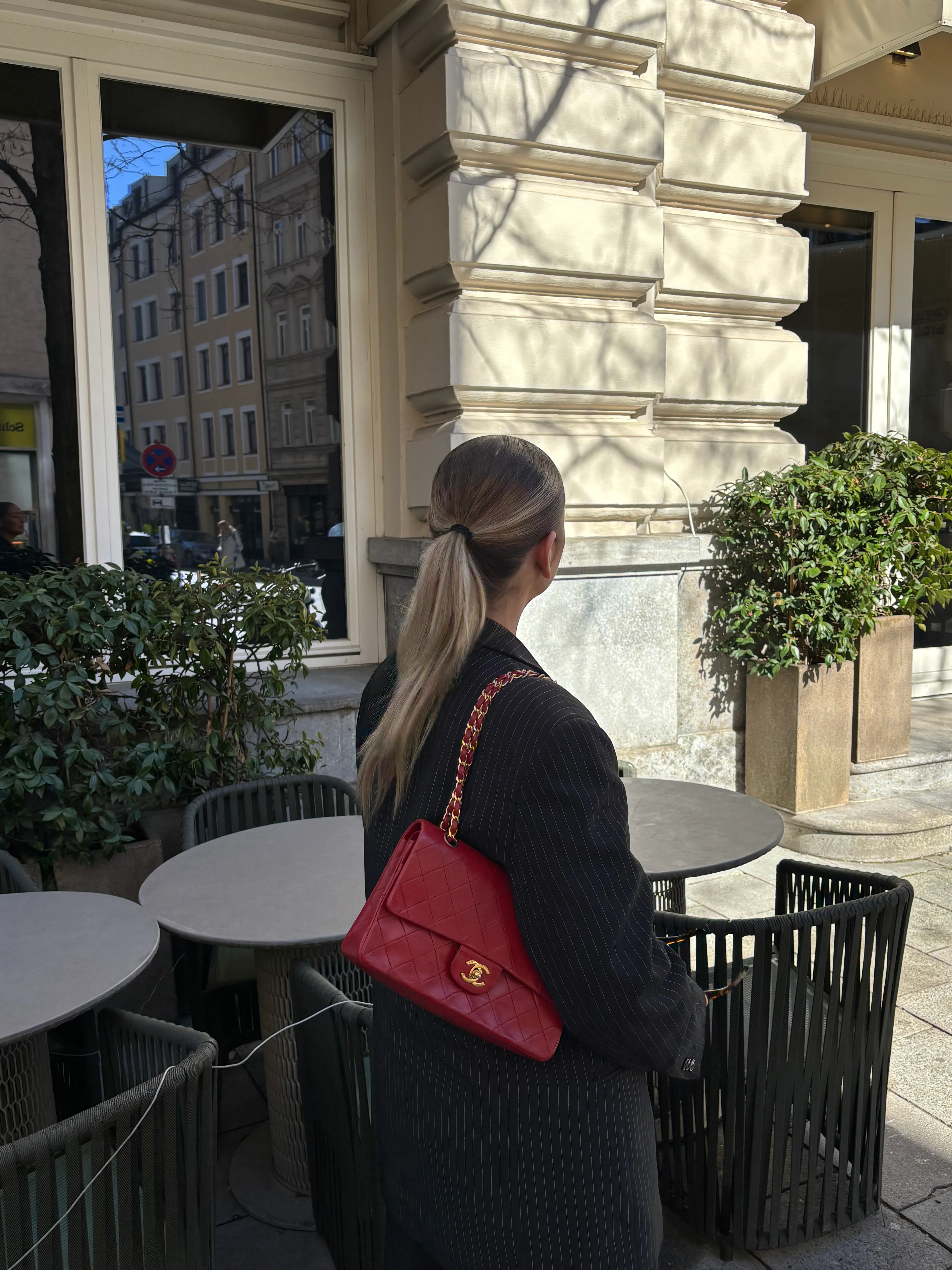 Chanel Vintage Red Classic Double Flap Bag 1988