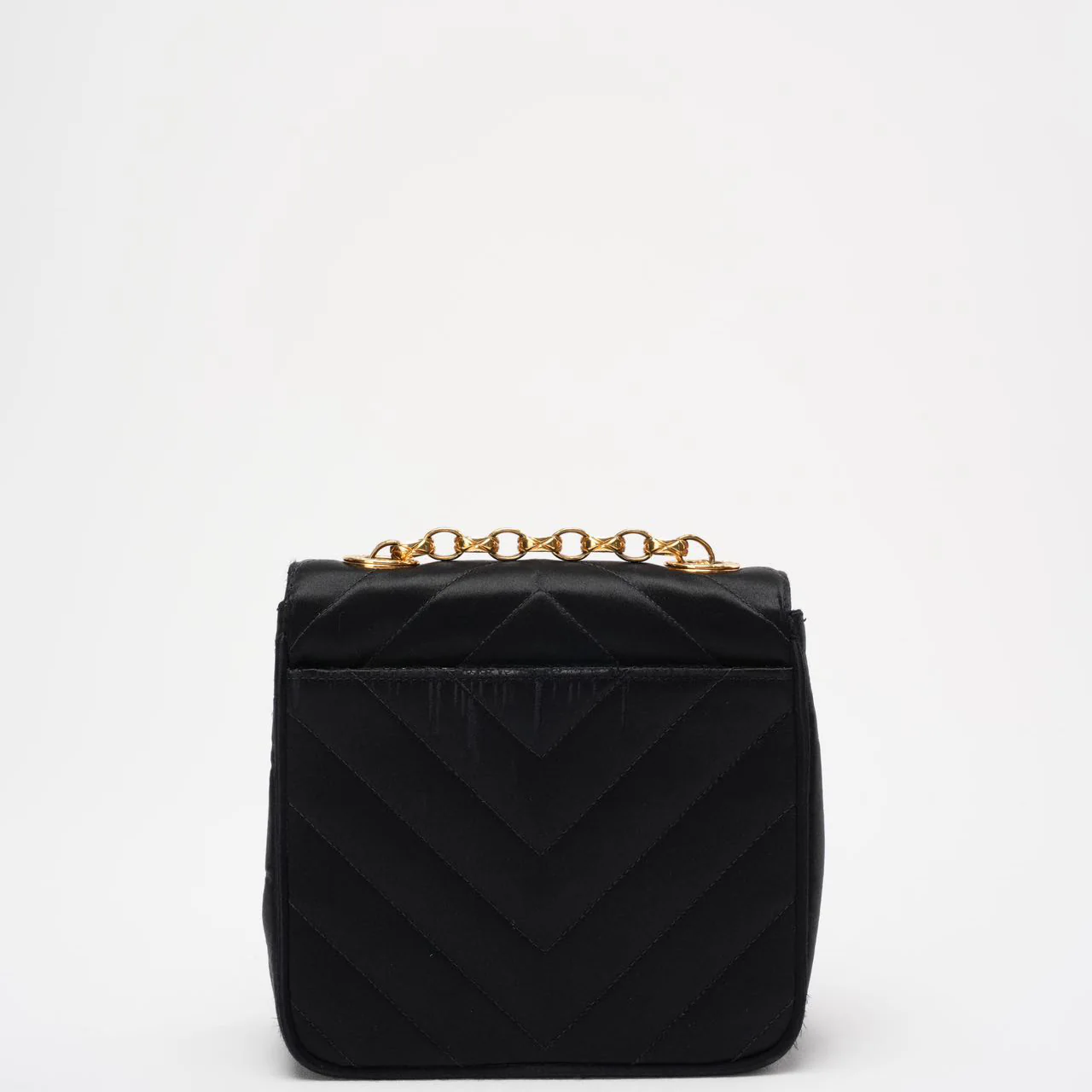 Chanel Timeless Chevron Mini Square Silk Dark Blue