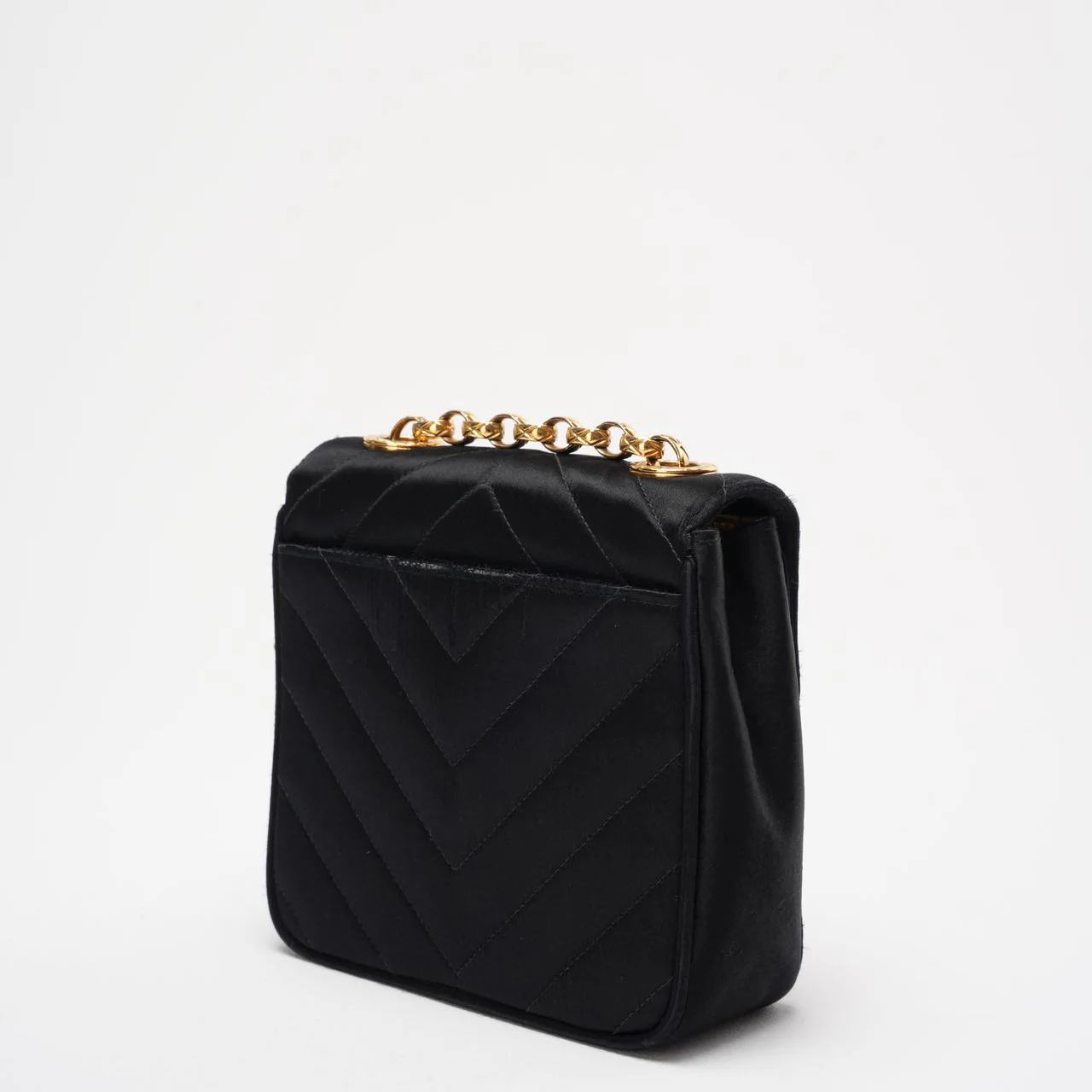 Chanel Timeless Chevron Mini Square Silk Dark Blue