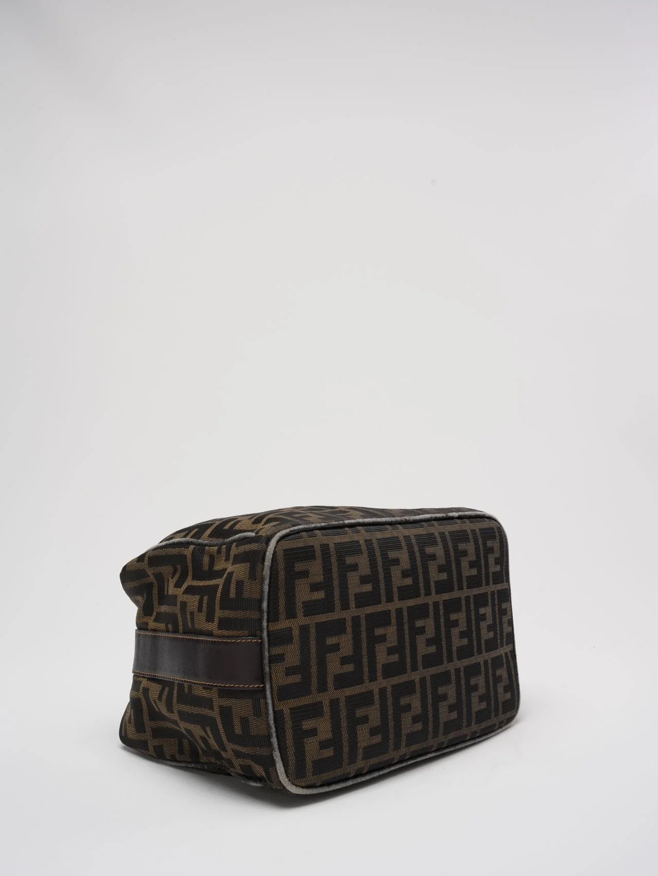 Fendi Black / Brown Vanity Zucca Canvns Cosmetic Bag