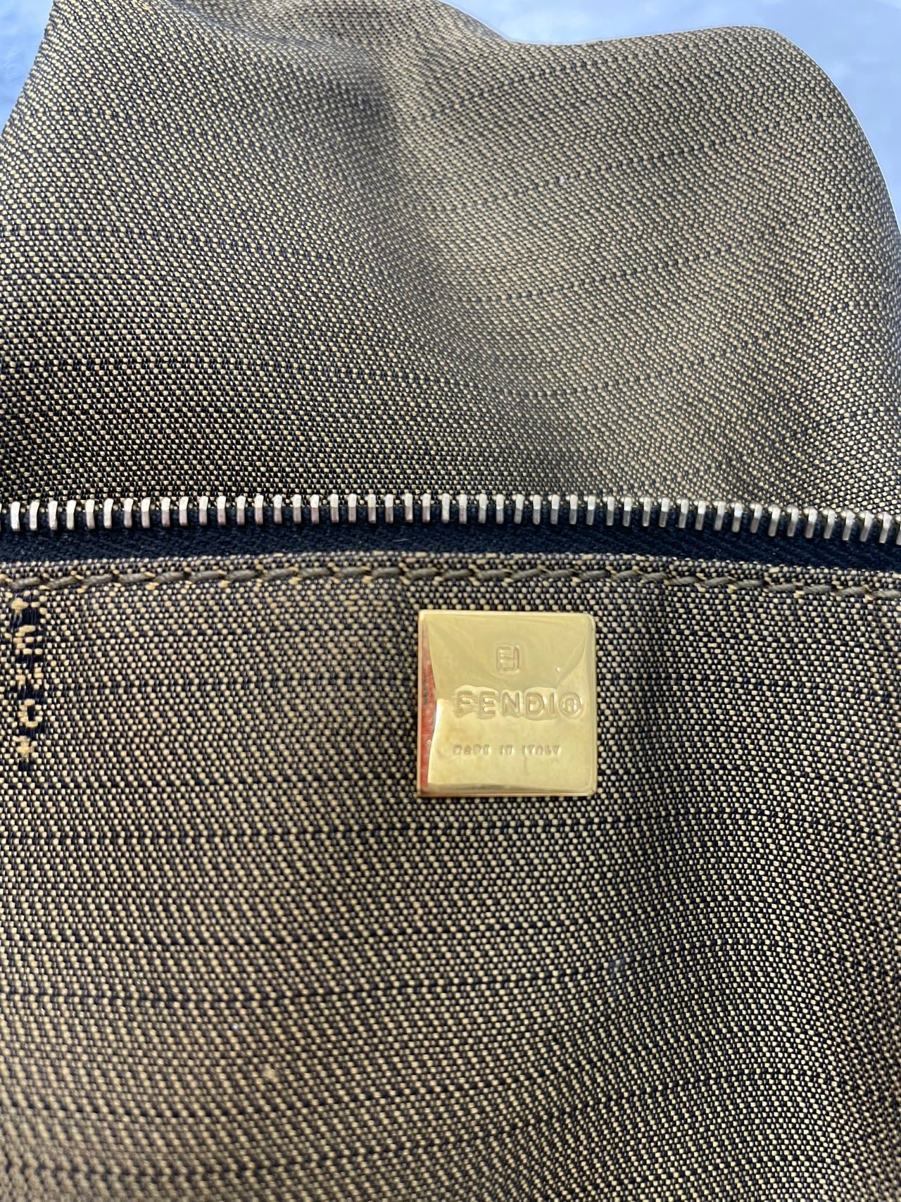 Fendi Black / Brown Vanity Zucca Canvns Cosmetic Bag