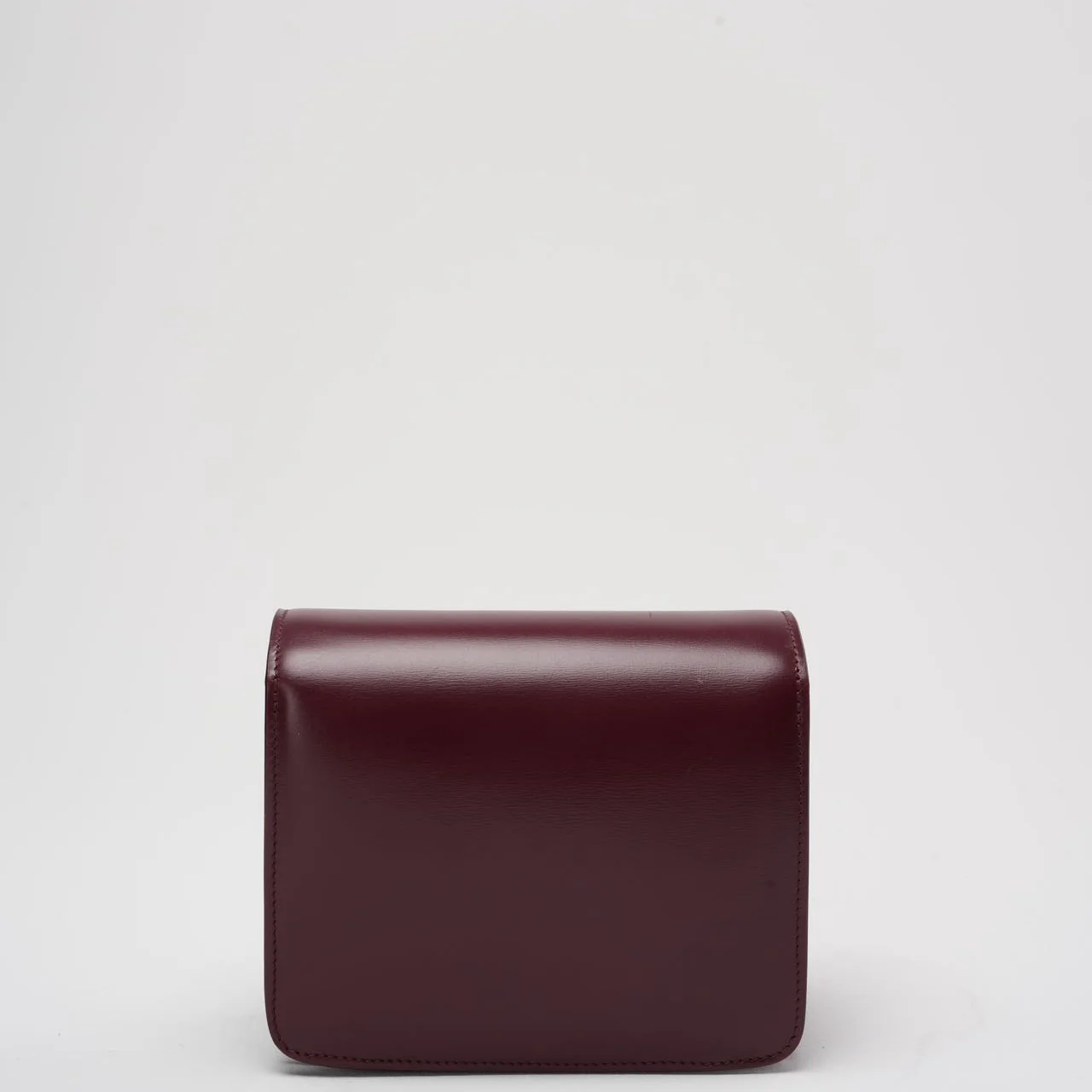 Celine Burgundy Classic Box Small Leather Shoulder Bag