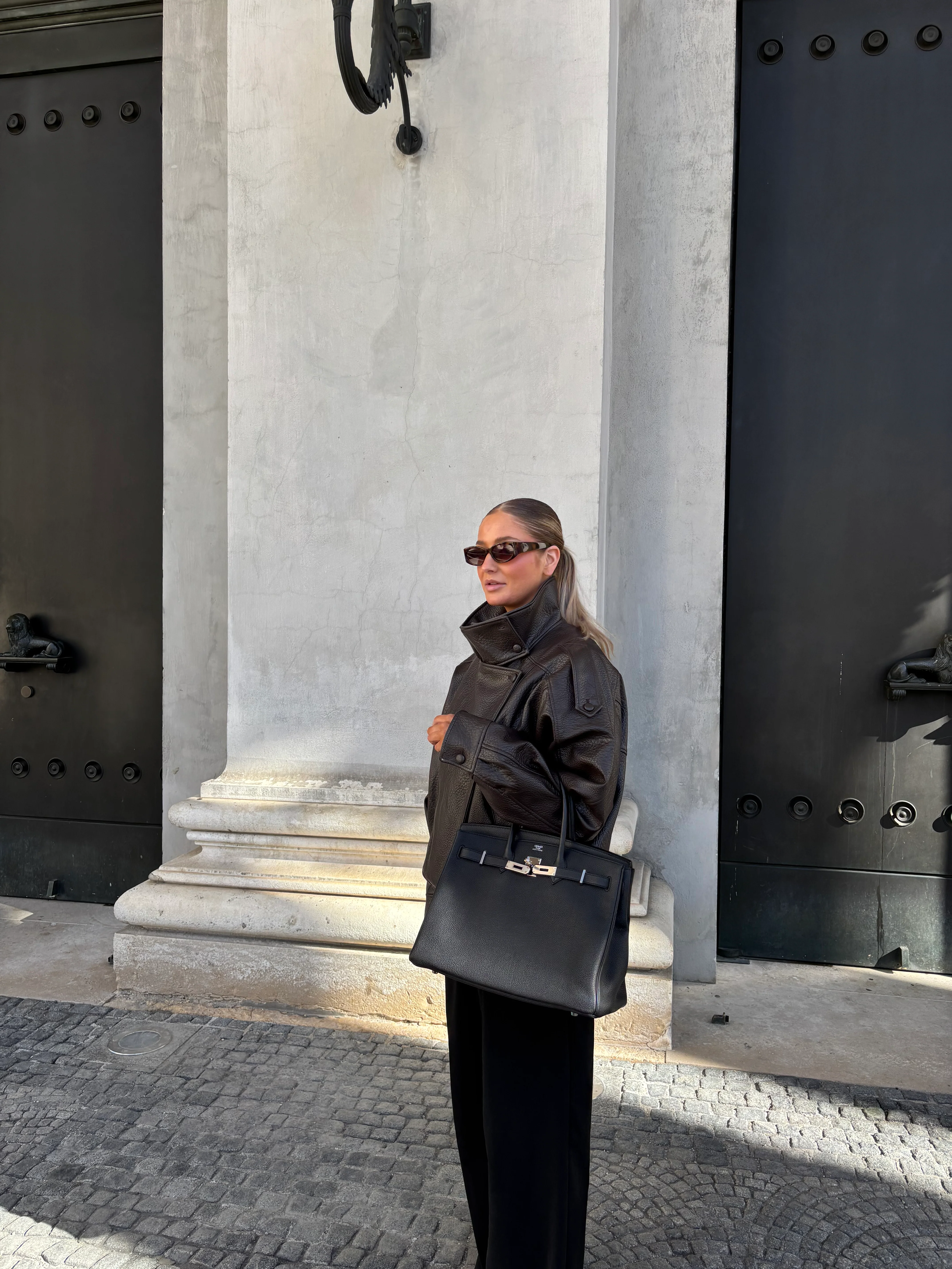 Hermès Black Birkin 35 Retourne Togo Leather Bag with Palladium Hardware 2015