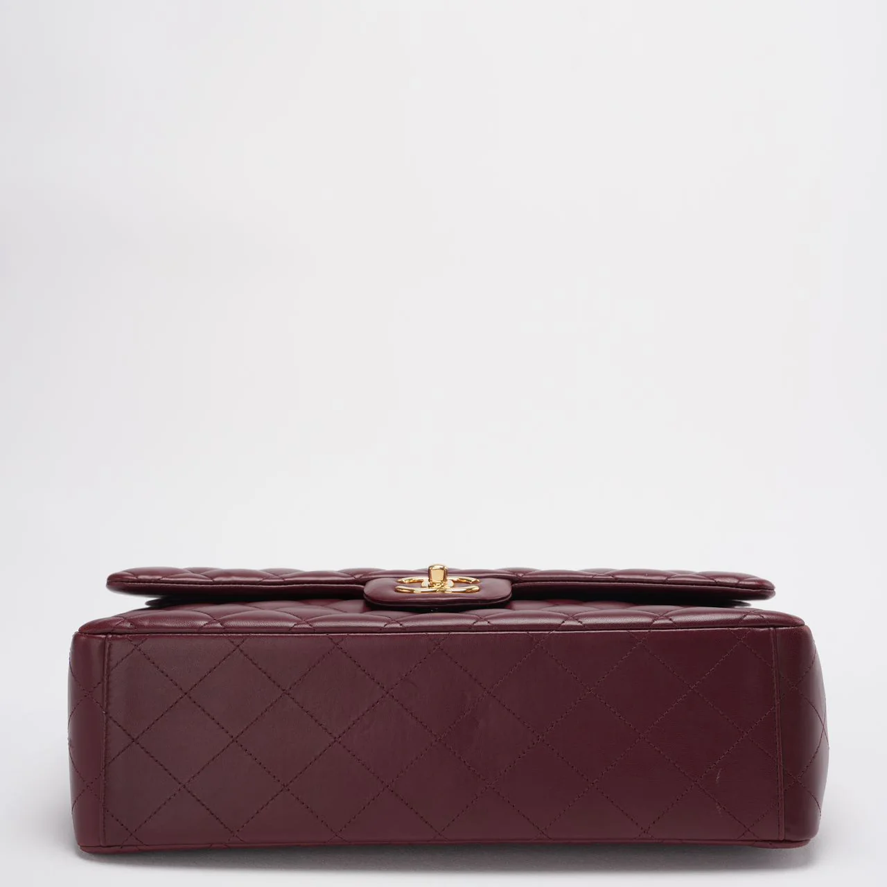 Chanel Burgundy Timeless Classic Flap Bag Maxi Lambskin Bottom