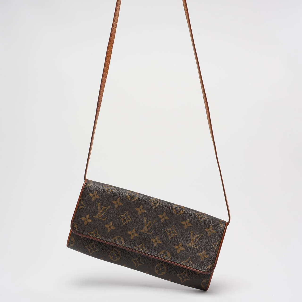 Louis Vuitton Brown Vintage Twin Pochette Crossbody Bag