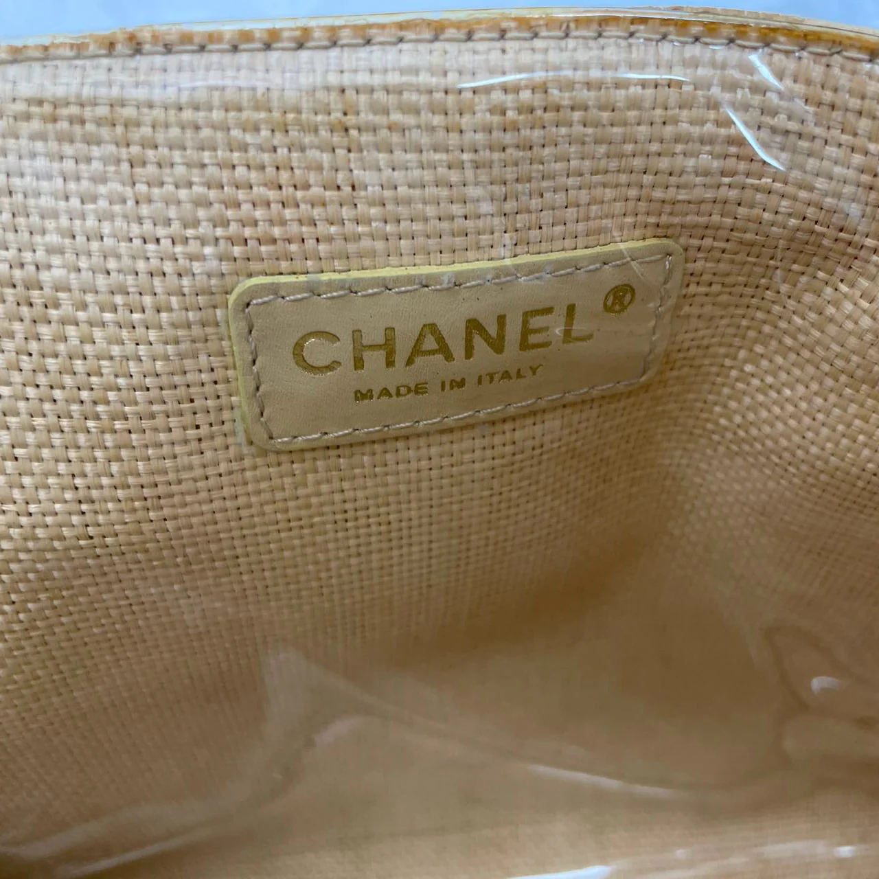 Chanel Raffia Camellia Small Tote Bag Beige
