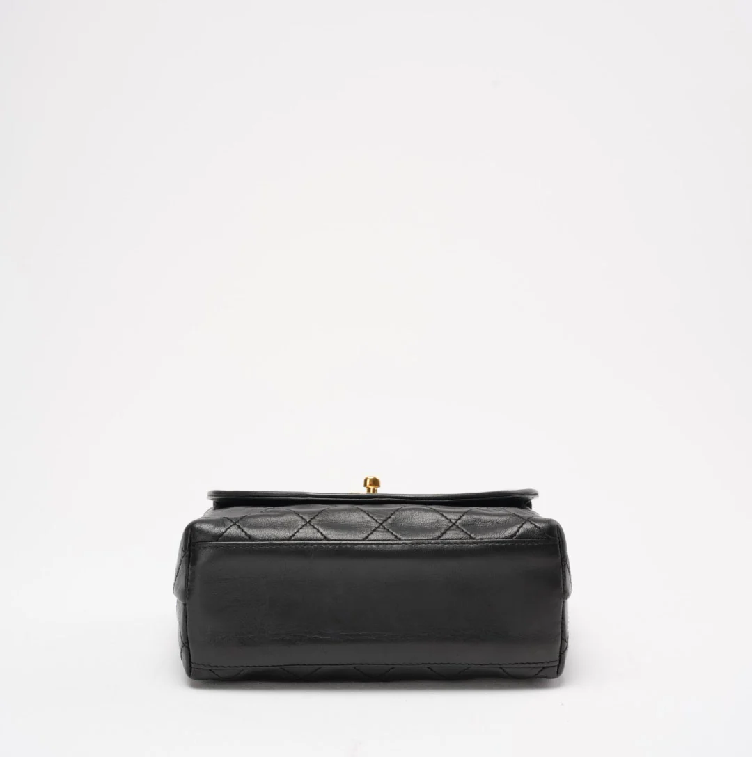 Chanel Vintage Camera Bag Black Leather with Gold Hardware