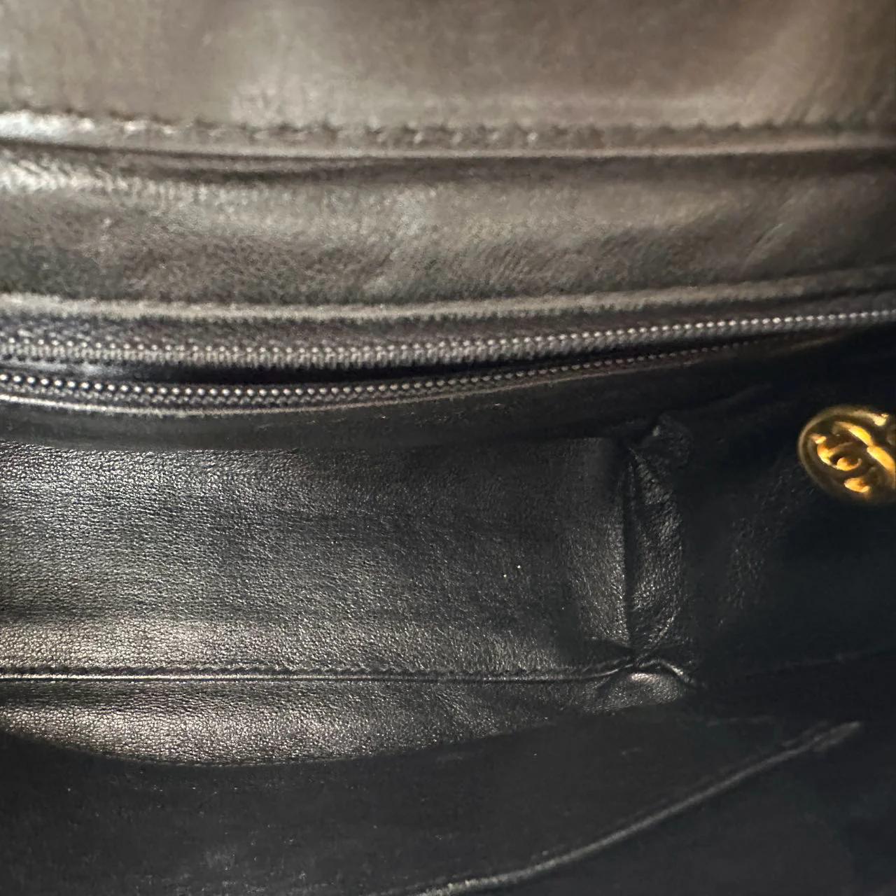 Chanel Vintage Camera Bag Black Leather with Gold Hardware