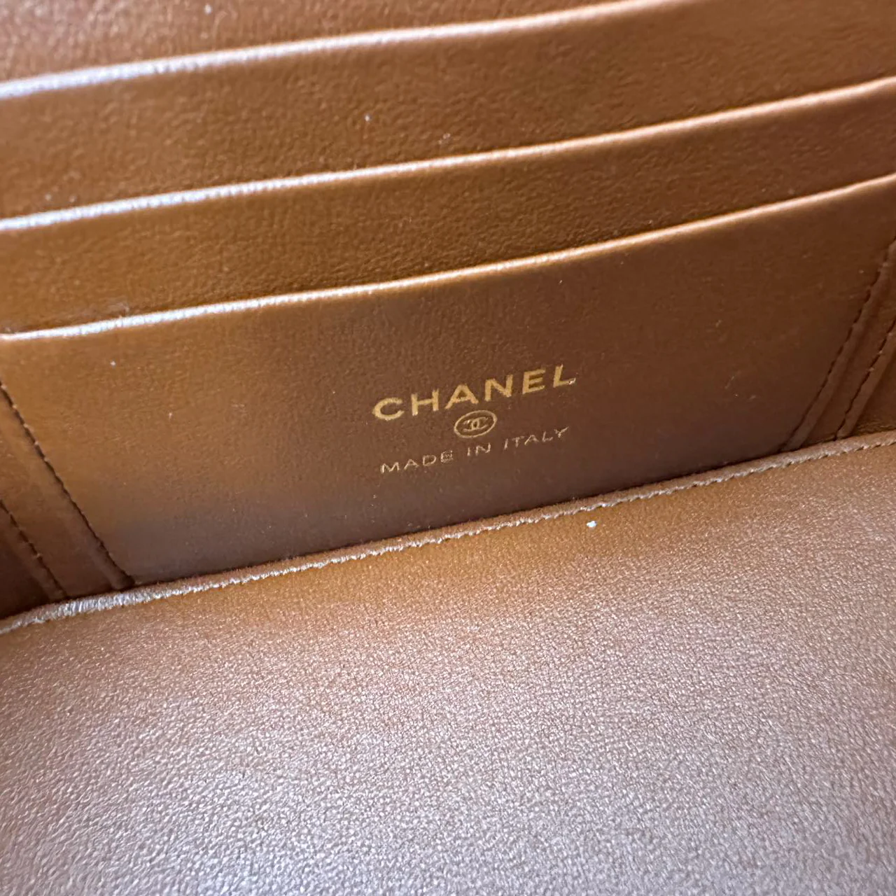 Chanel Caramel Long Vanity Case with Chain Top Handle