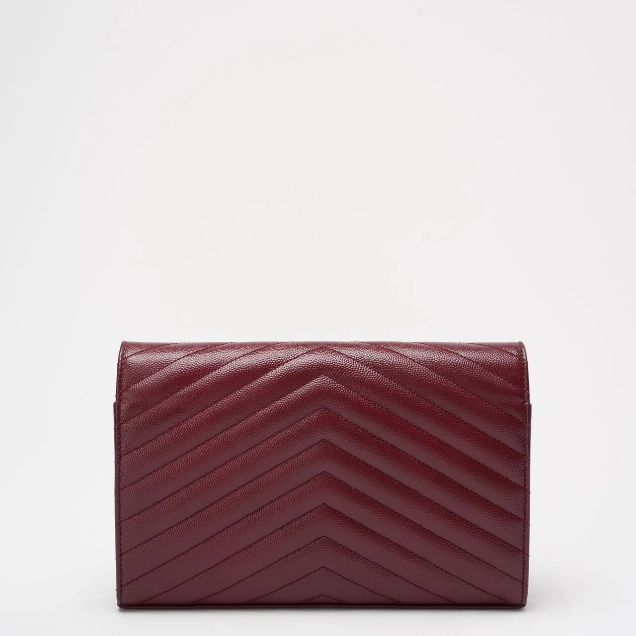 Saint Laurent Medium Wallet on Chain Burgundy Monogram