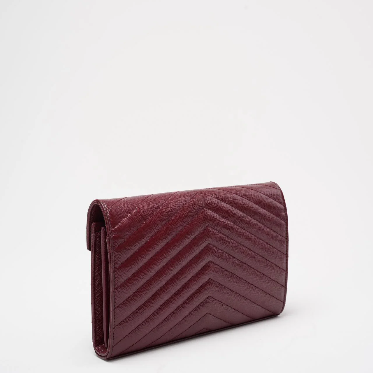 Saint Laurent Medium Wallet on Chain Burgundy Monogram