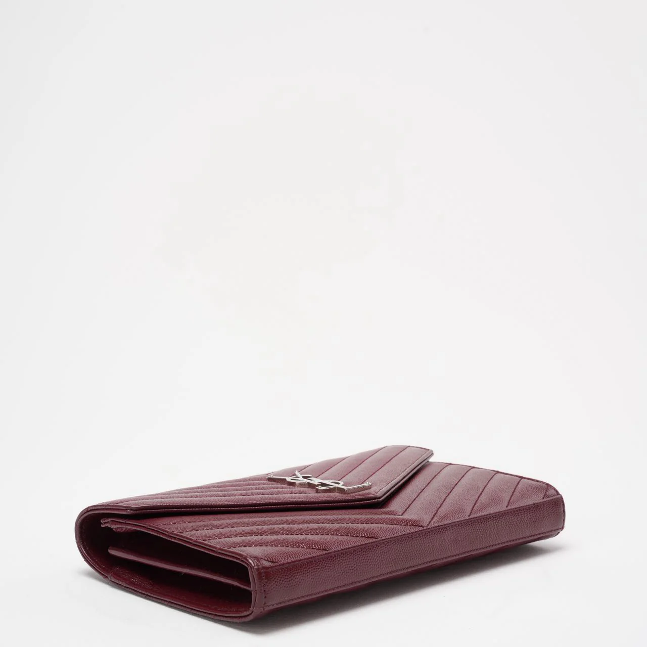 Saint Laurent Medium Wallet on Chain Burgundy Monogram