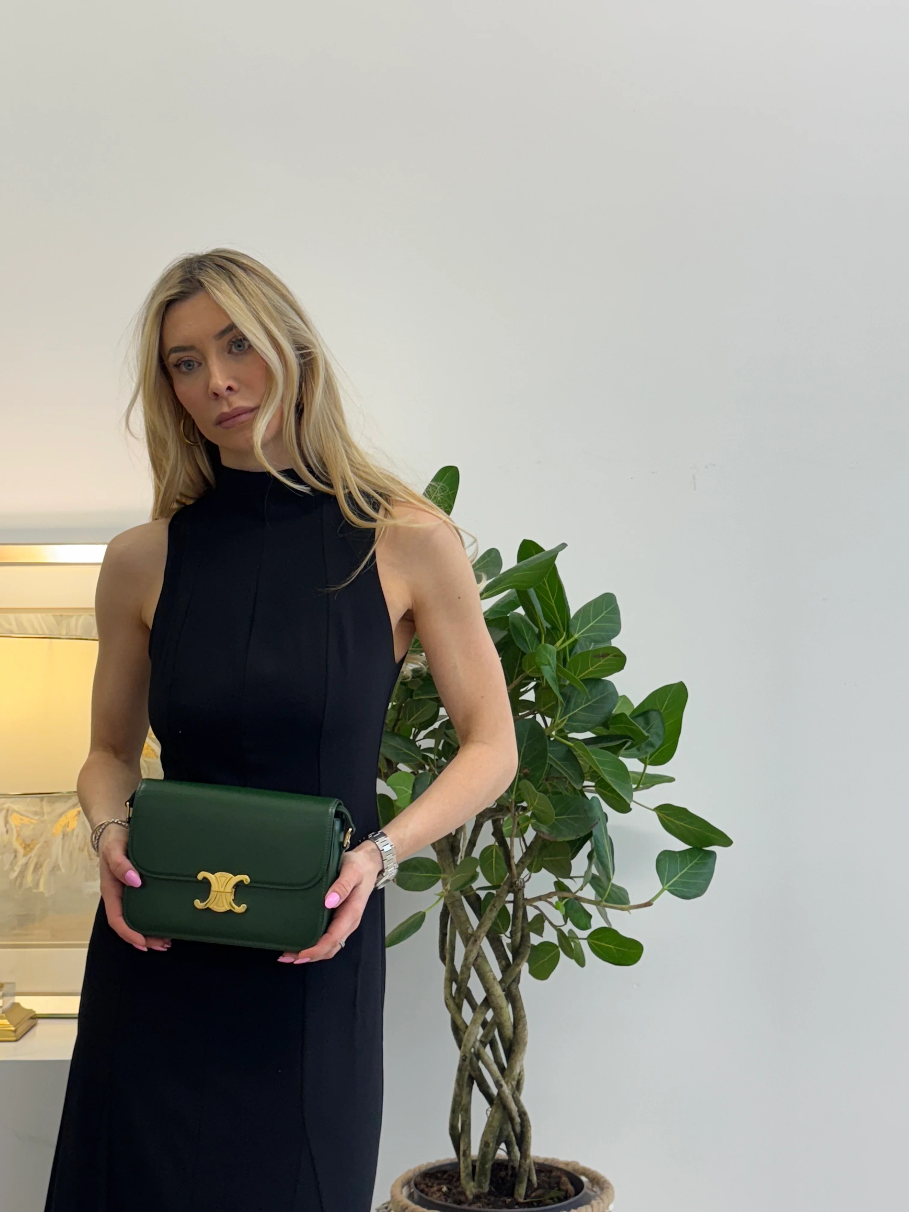 Celine Small Triomphe Crossbody Calf Green