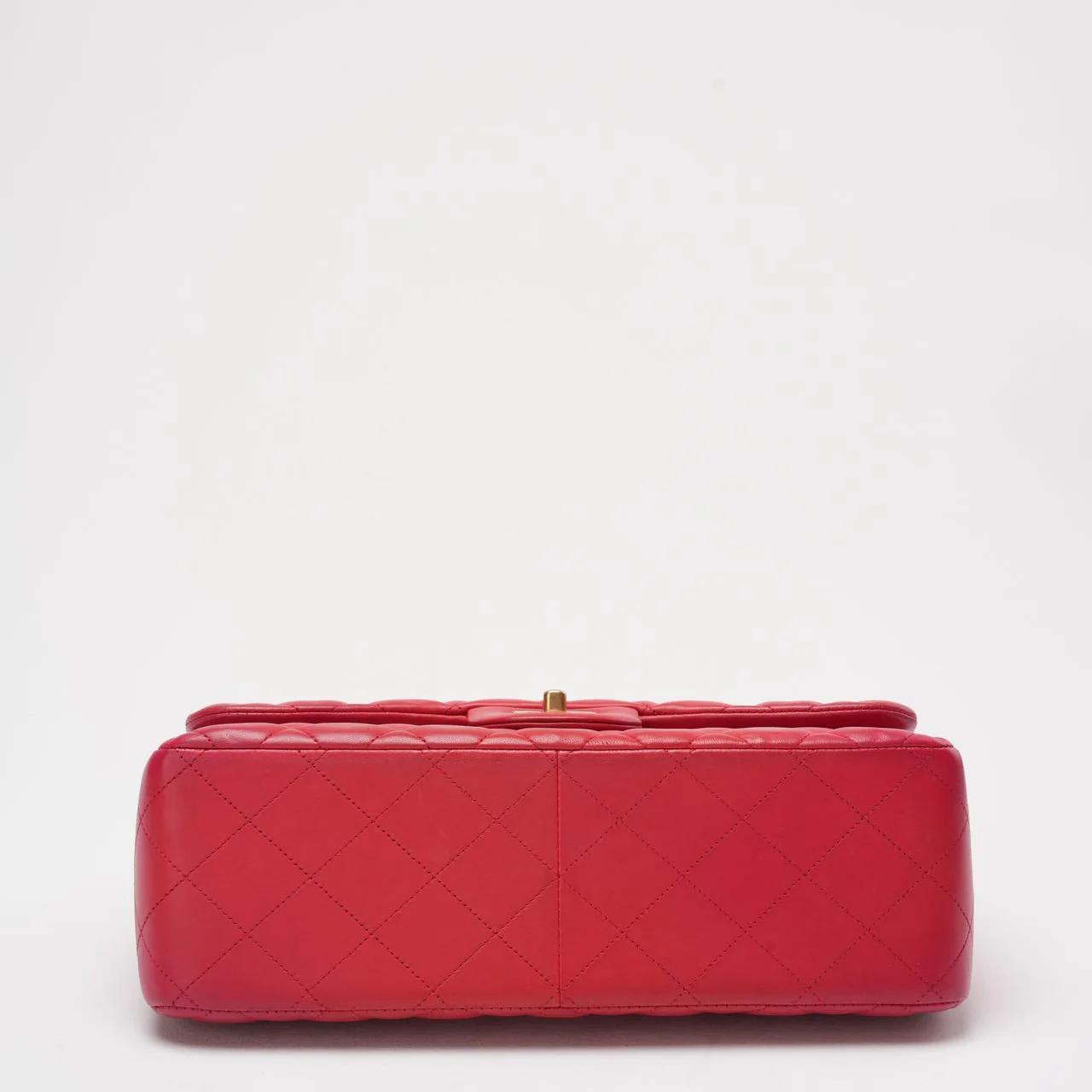 Chanel Timeless Classic Double Flap Jumbo Bag Red Lambskin Preloved