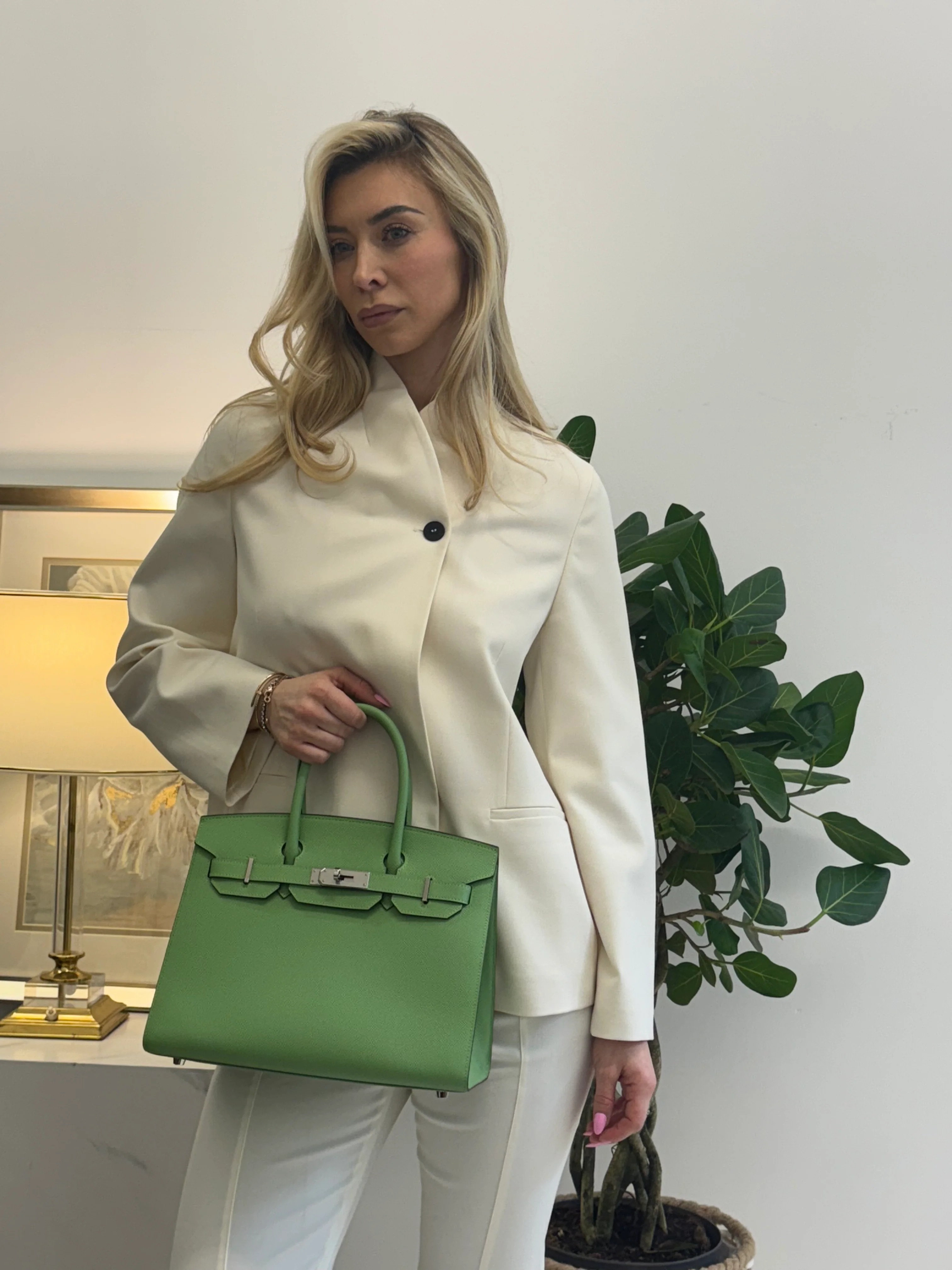 Hermes Birkin 30cm Sellier Bag In Vert Avocado Green Epsom Leather With Palladium Hardware