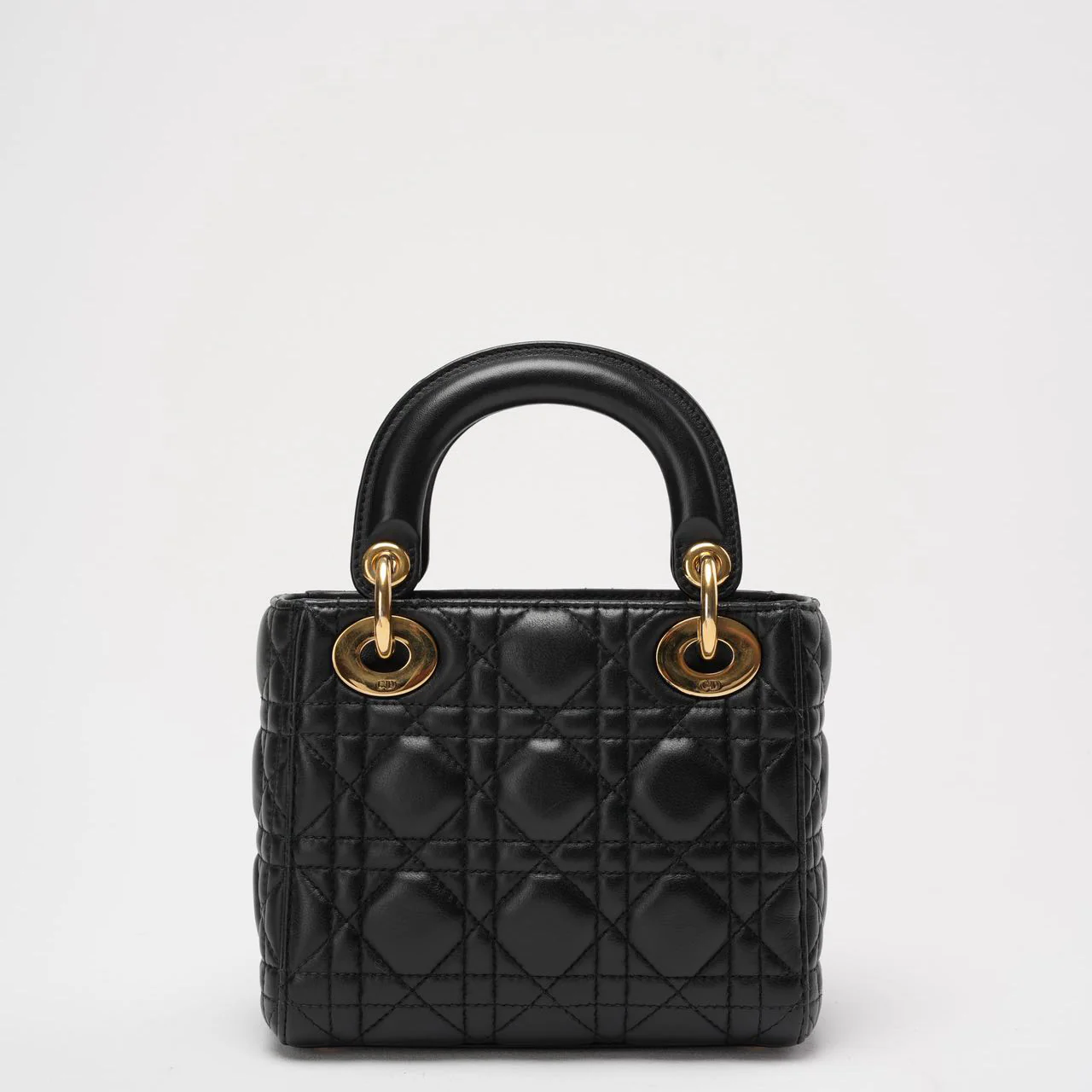 Dior Lady Dior Mini Bag Black Lambskin Gold Hardware
