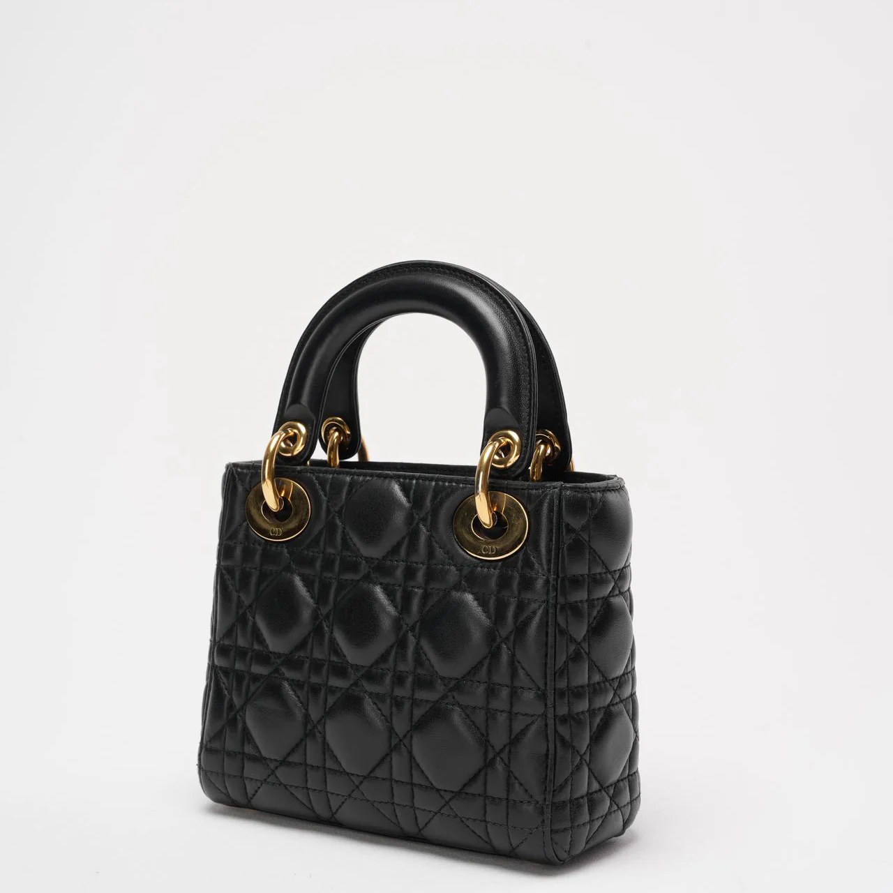 Dior Lady Dior Mini Bag Black Lambskin Gold Hardware