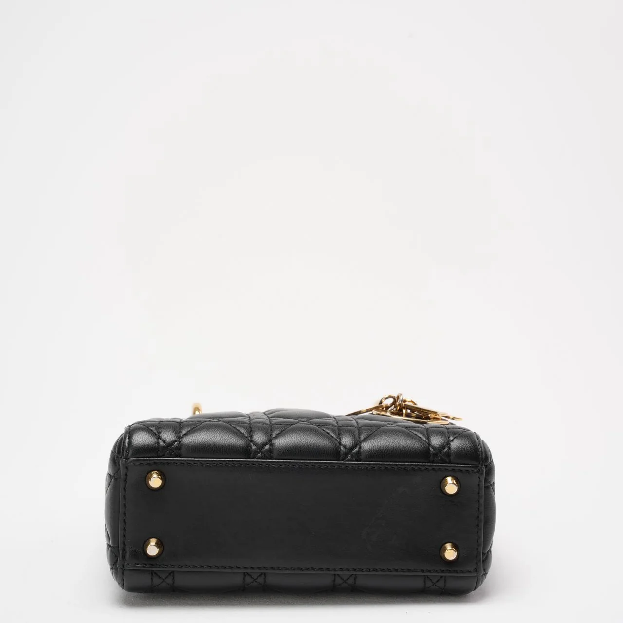 Dior Lady Dior Mini Bag Black Lambskin Gold Hardware