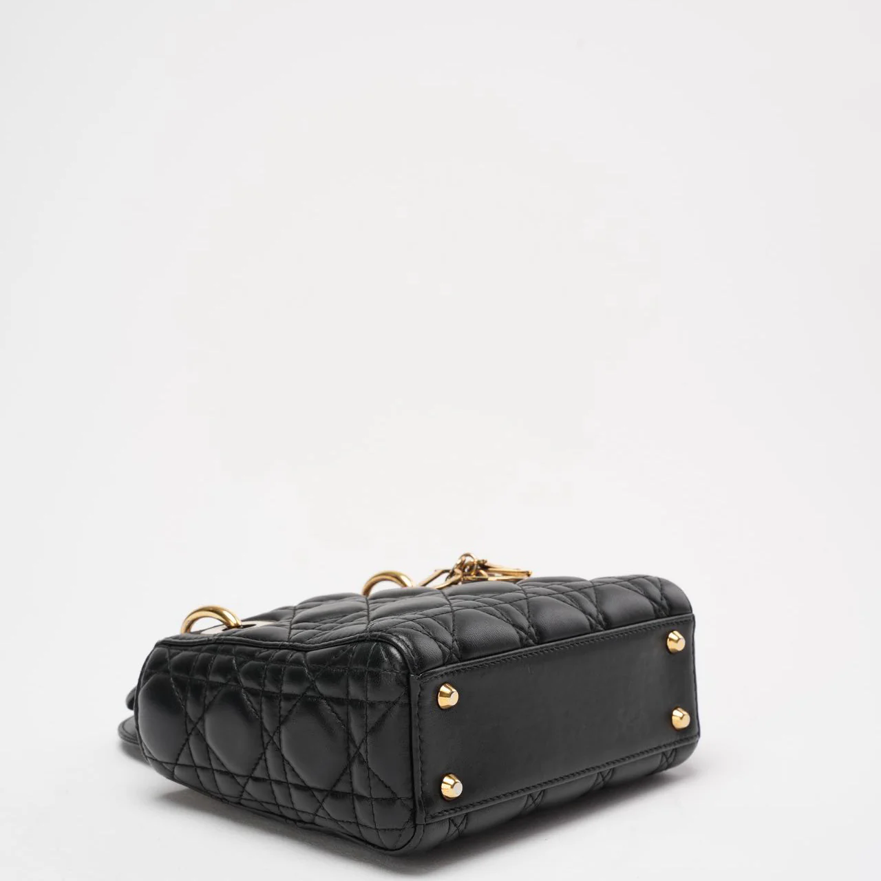 Dior Lady Dior Mini Bag Black Lambskin Gold Hardware
