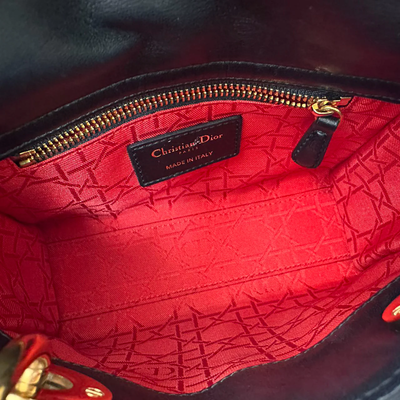 Dior Lady Dior Mini Bag Black Lambskin Gold Hardware