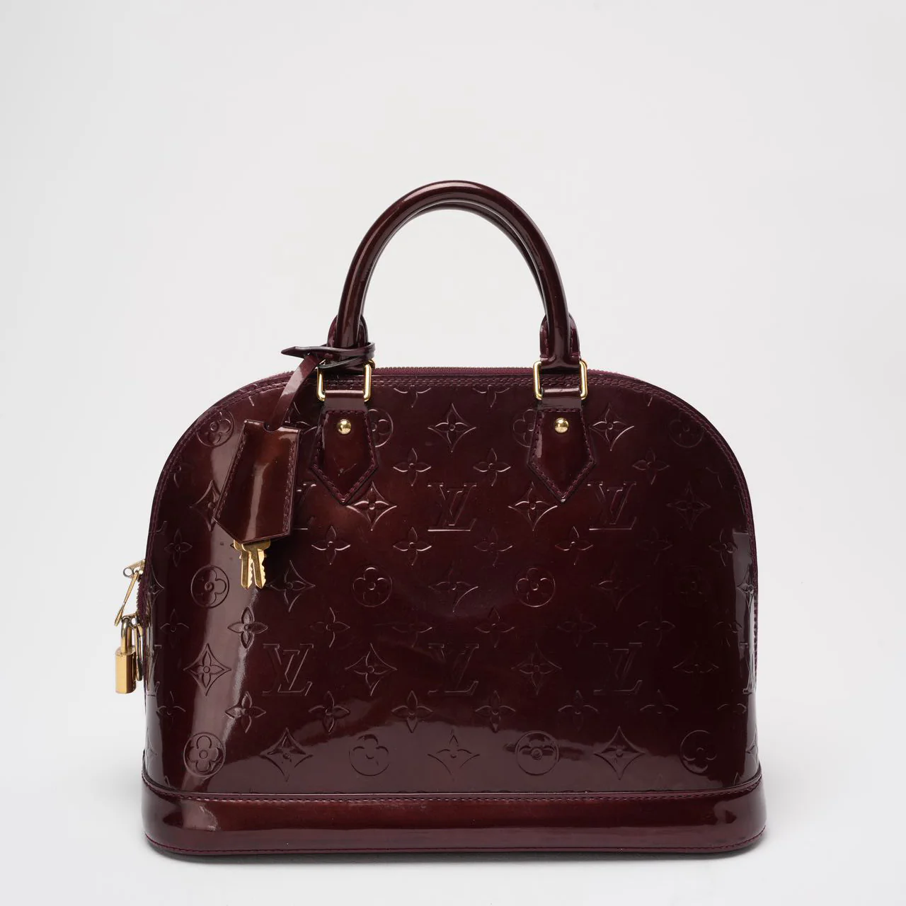 Louis Vuitton Burgundy Alma BB Vernissage Patent Leather