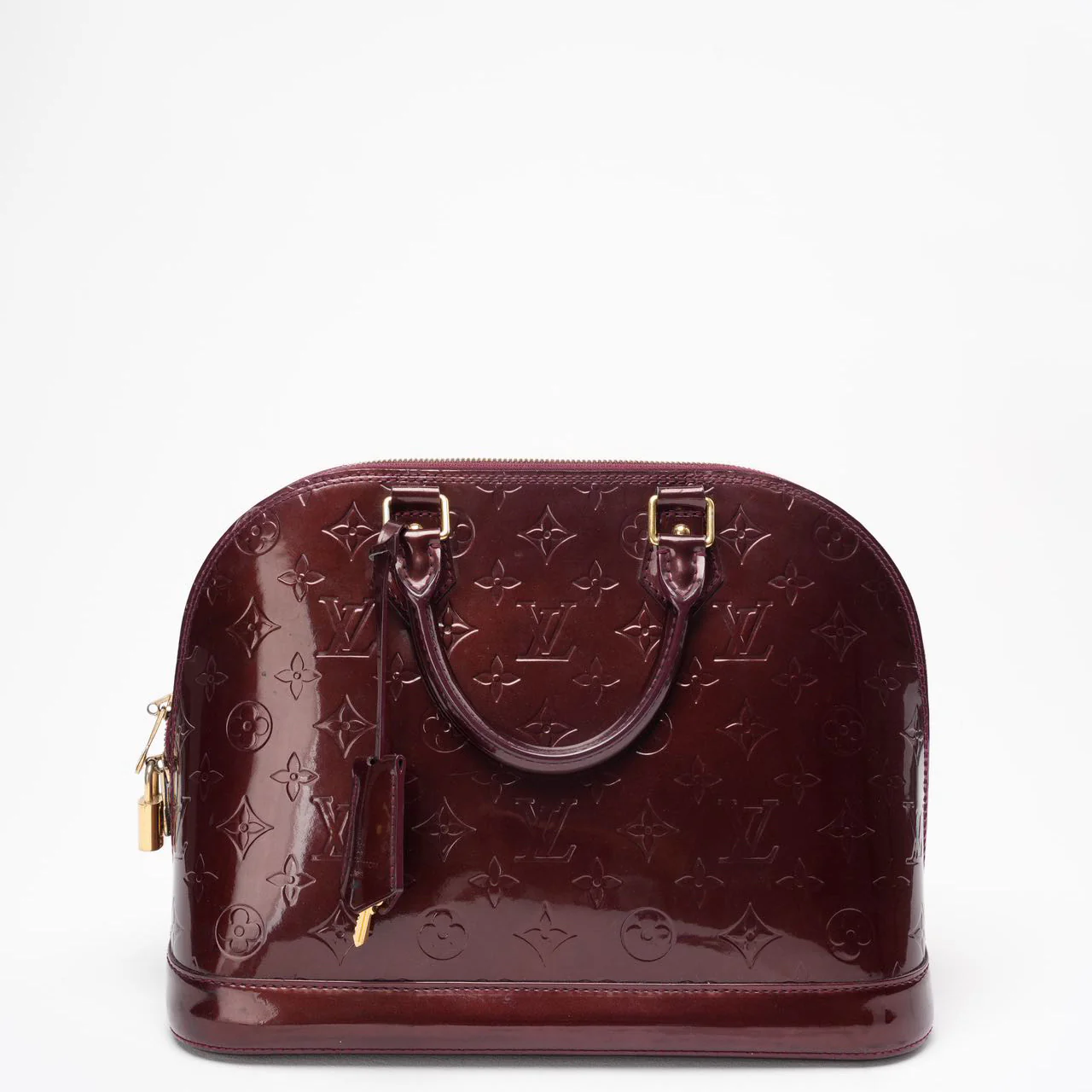 Louis Vuitton Burgundy Alma BB Vernissage Patent Leather