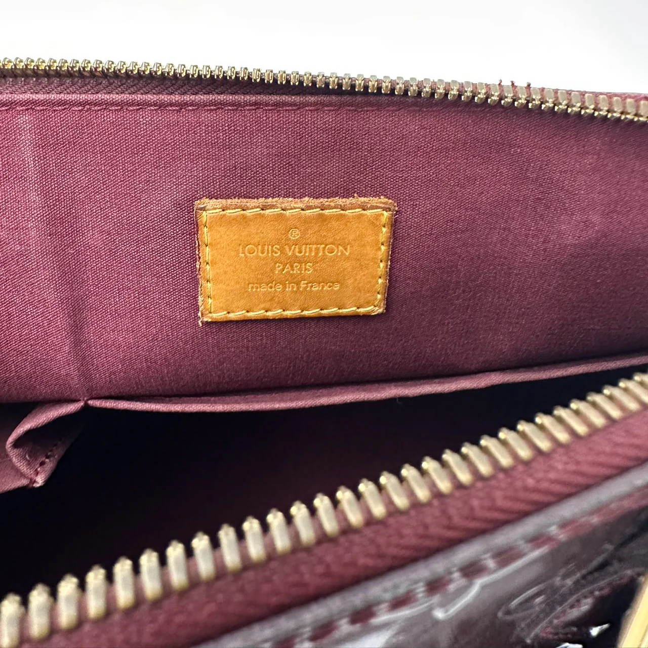 Louis Vuitton Burgundy Alma BB Vernissage Patent Leather