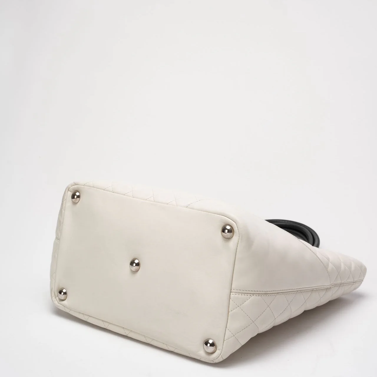 Chanel Cambon CC Tote Bag Large White Lambskin