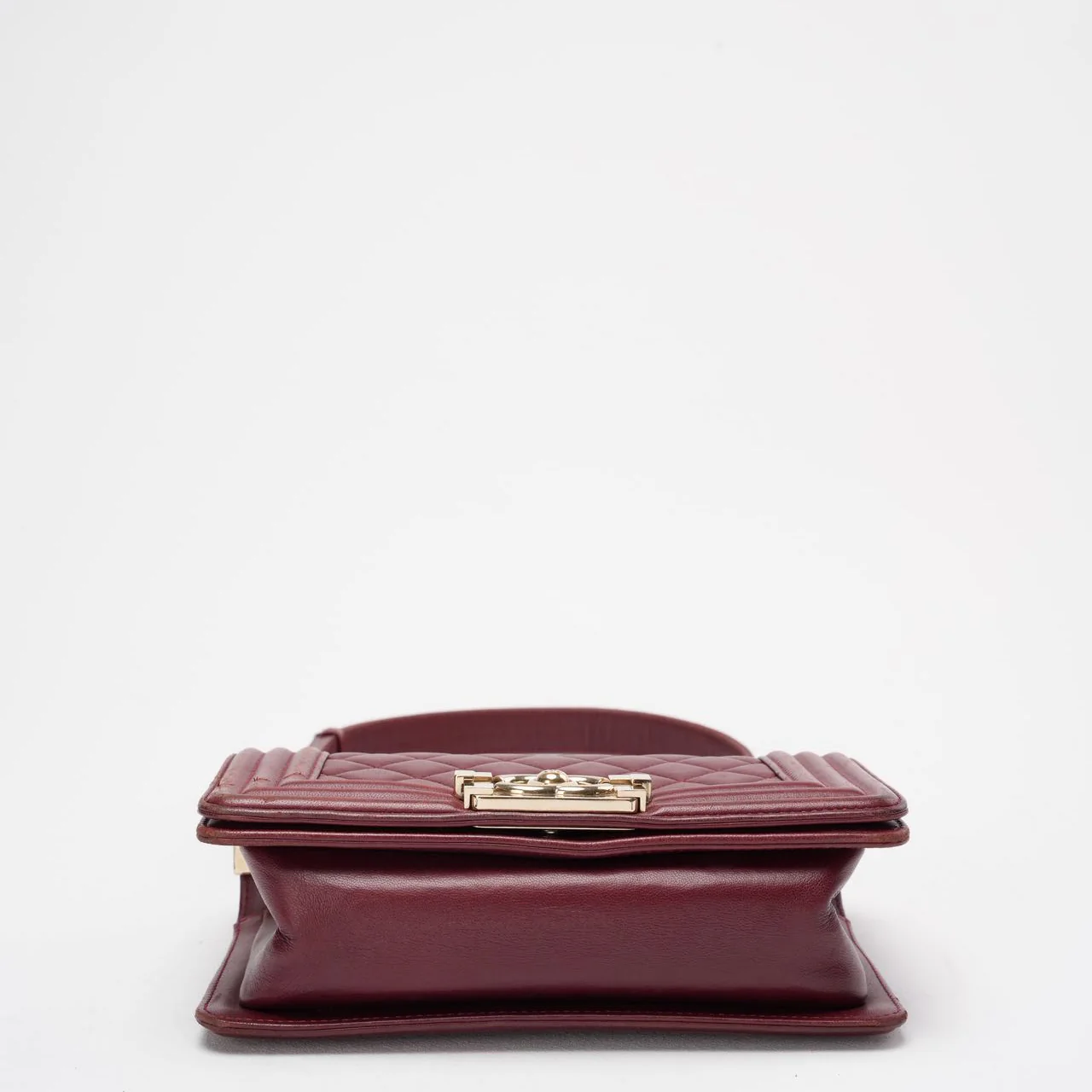 Chanel Le Boy Bag Mini Burgundy Burgundy Lambskin