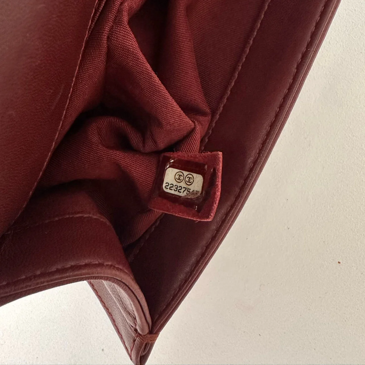 Chanel Le Boy Bag Mini Burgundy Burgundy Lambskin