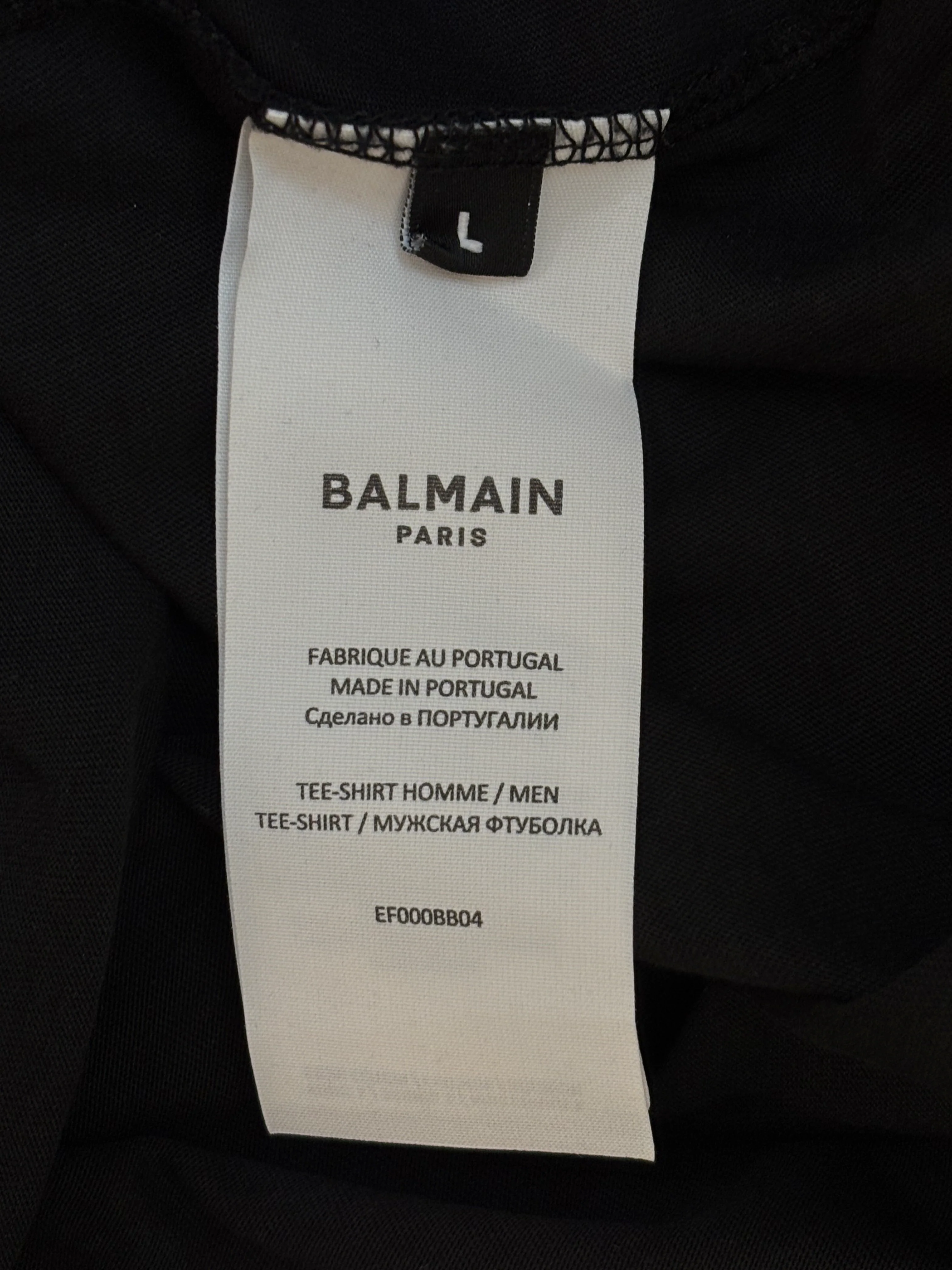 Balmain Black Gel Logo Tshirt Men's Size L