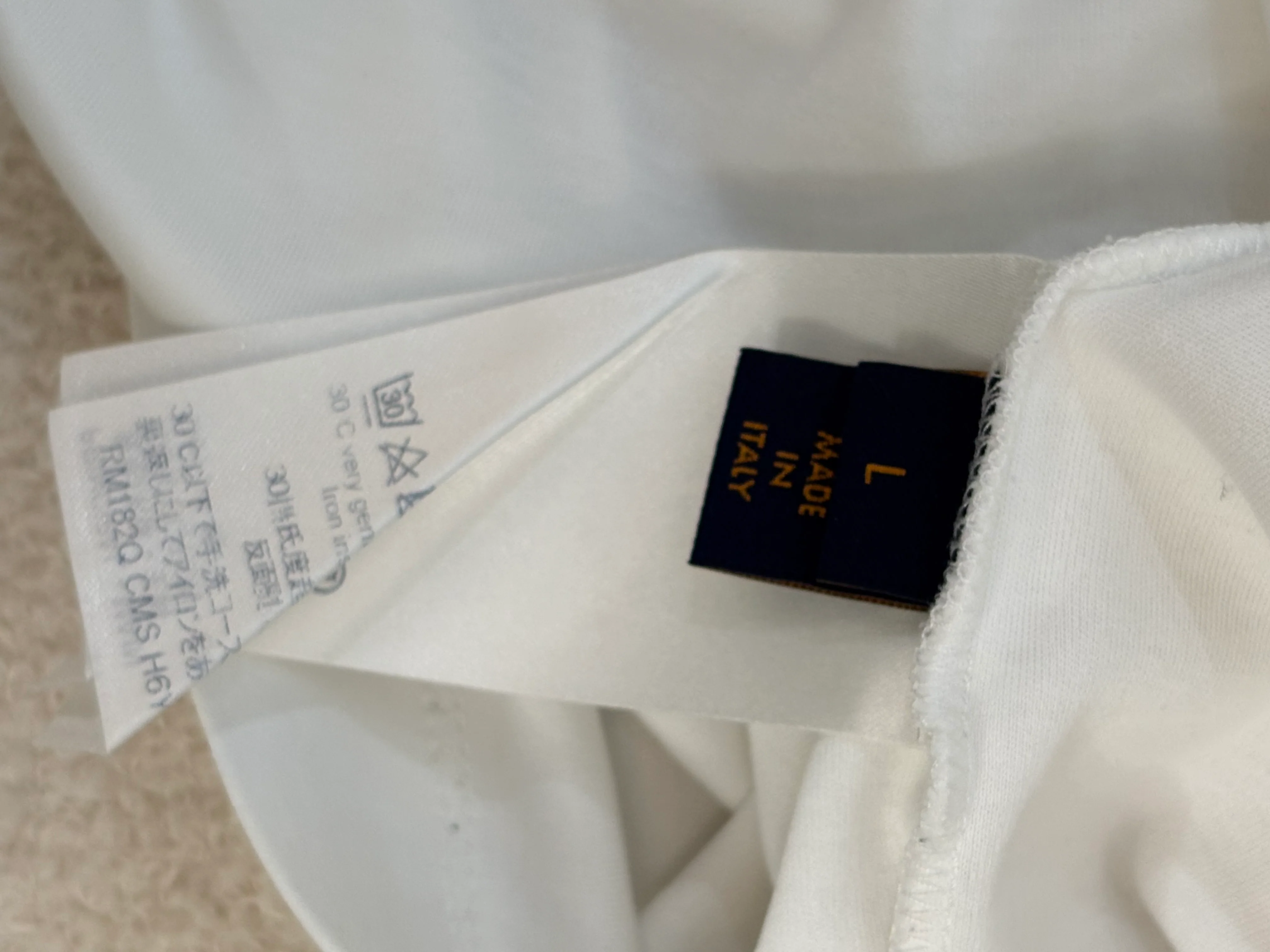 Louis Vuitton White Pique Men's Tshirt Size L