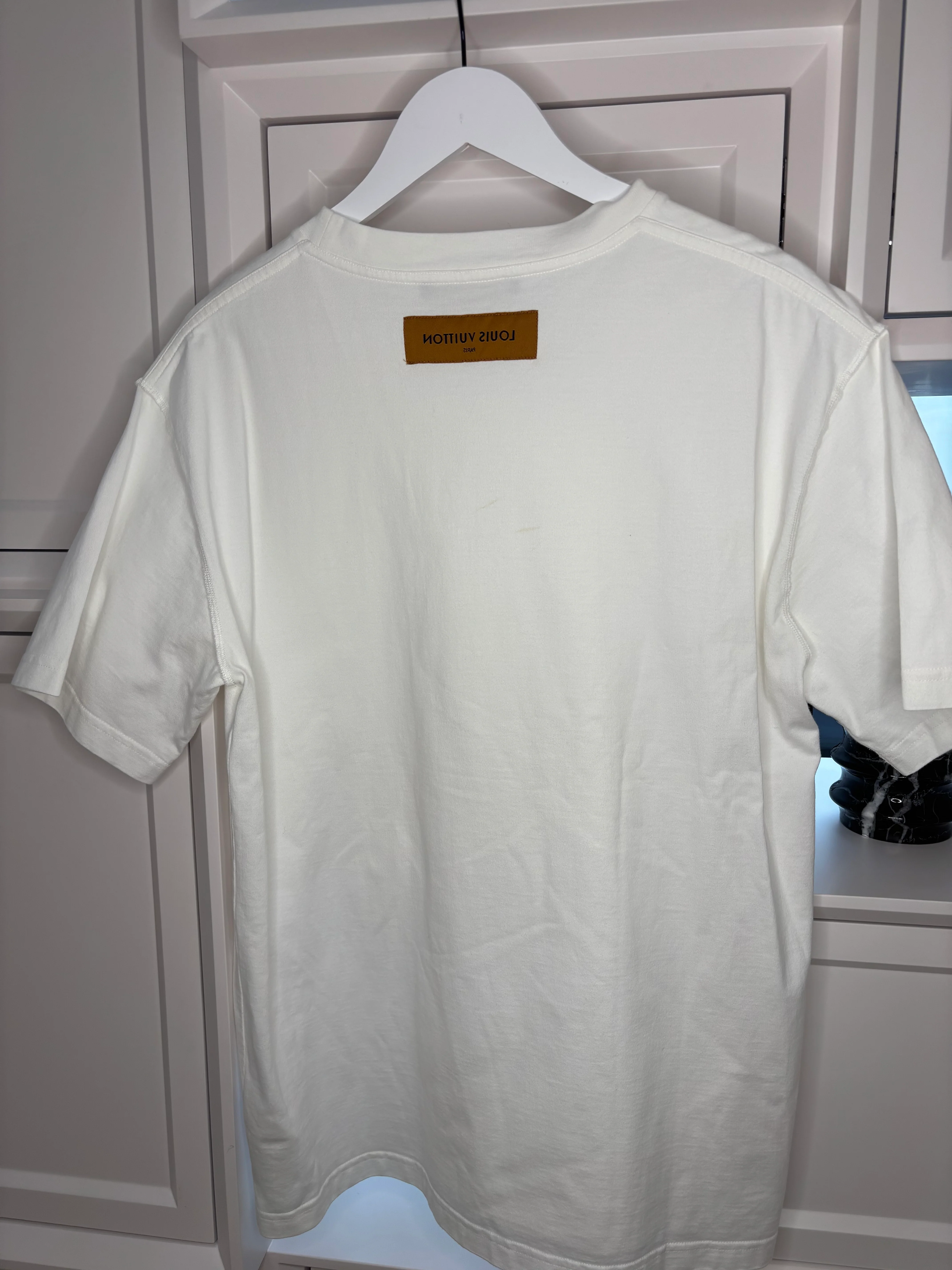 Louis Vuitton White Embossing Men's Tshirt Size L