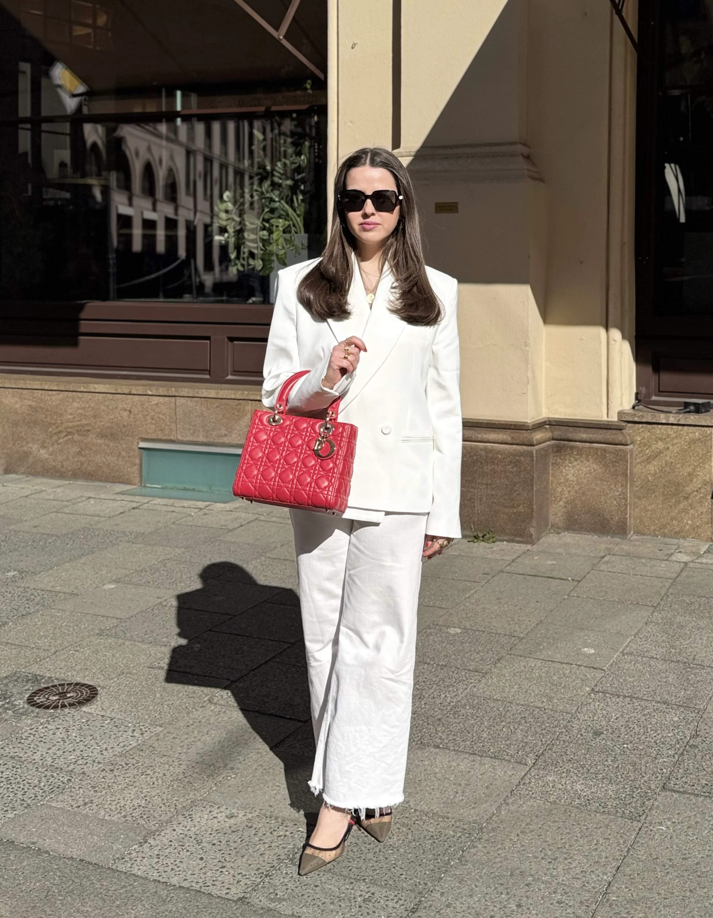 Lady Dior Tasche rote medium