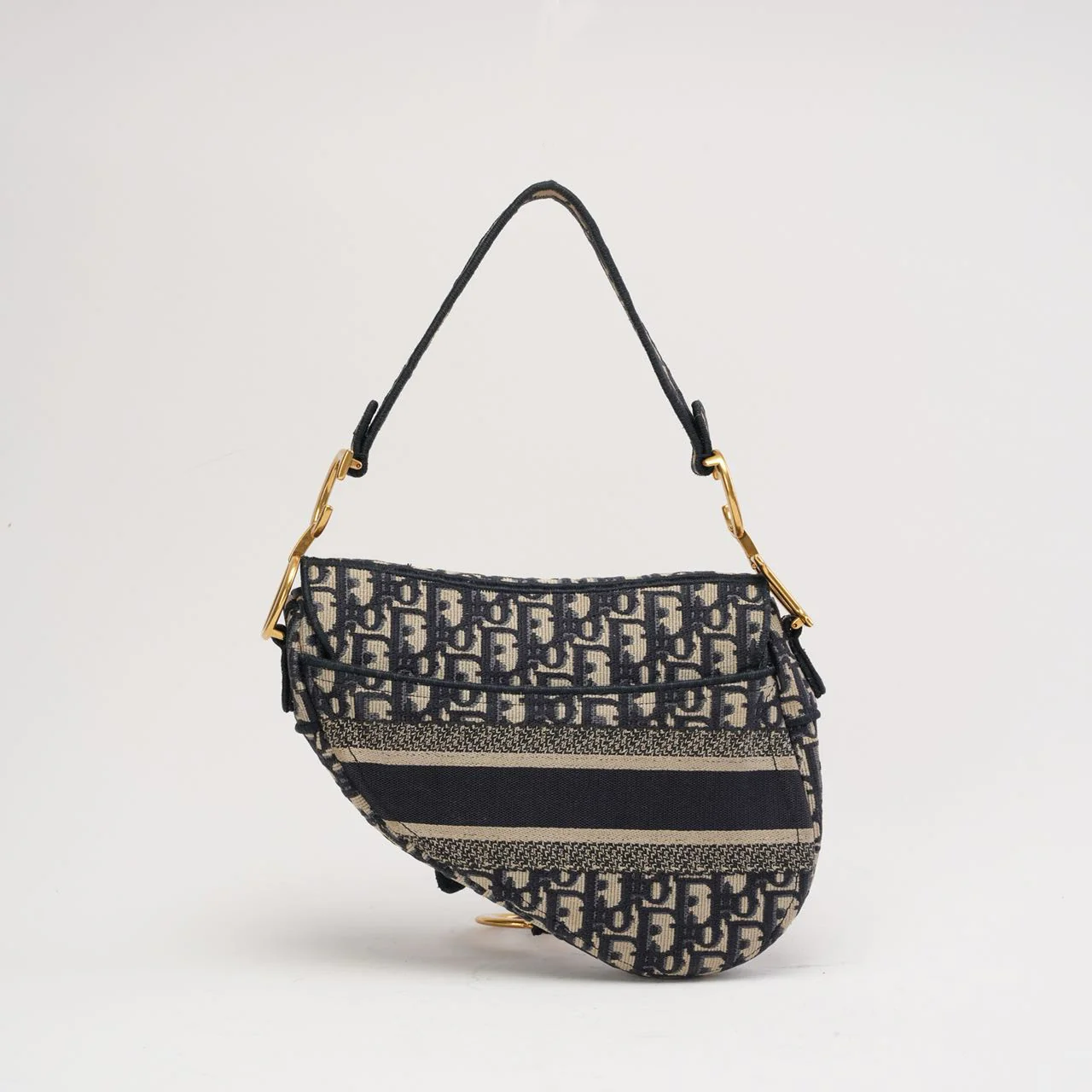 Christian Dior Medium Saddle Oblique Canvas Blue 2019