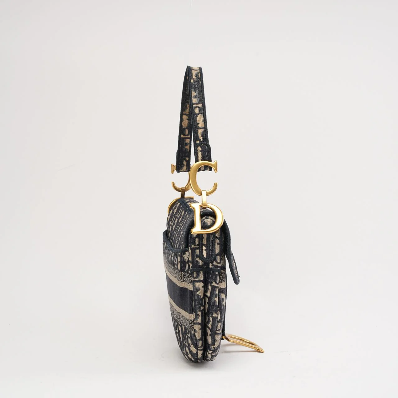 Christian Dior Medium Saddle Oblique Canvas Blue 2019